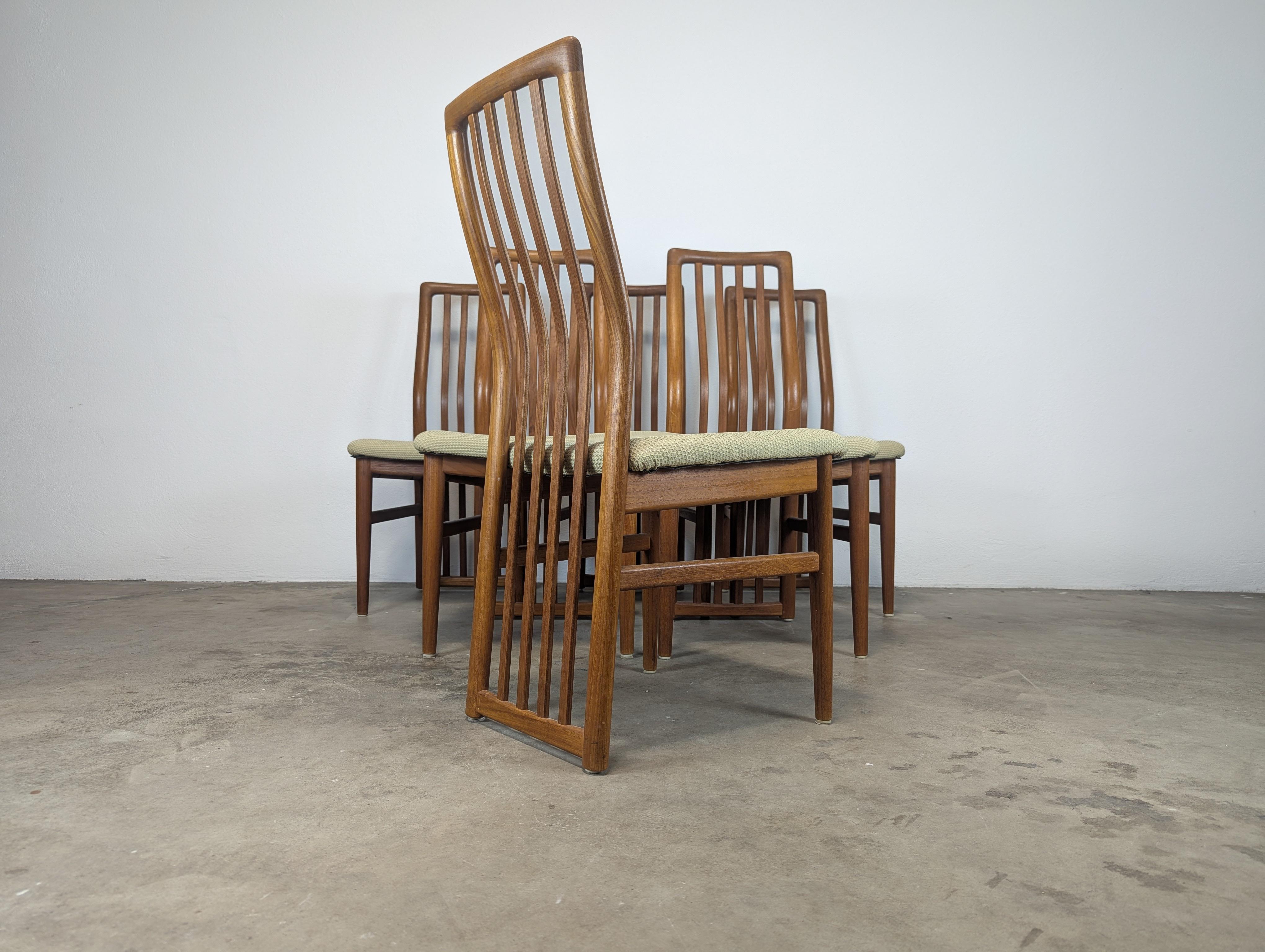 Sillas de comedor danesas de teca modernas de mediados de siglo de Schou Andersen, c1960 Teca en venta