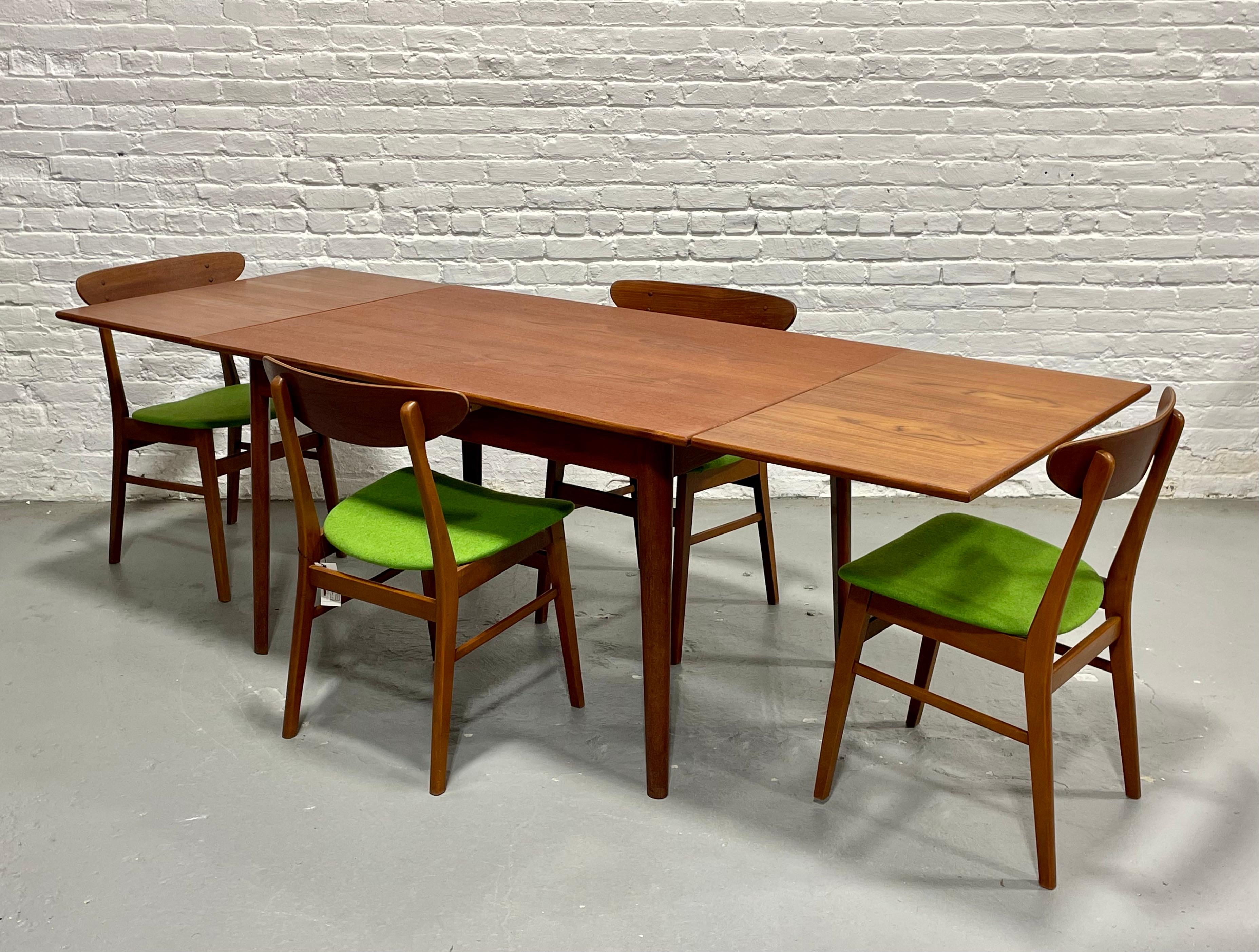 DANISH Mid Century Modern Teak DINING TABLE, Hidden Leaves, c. 1960’s For Sale 6