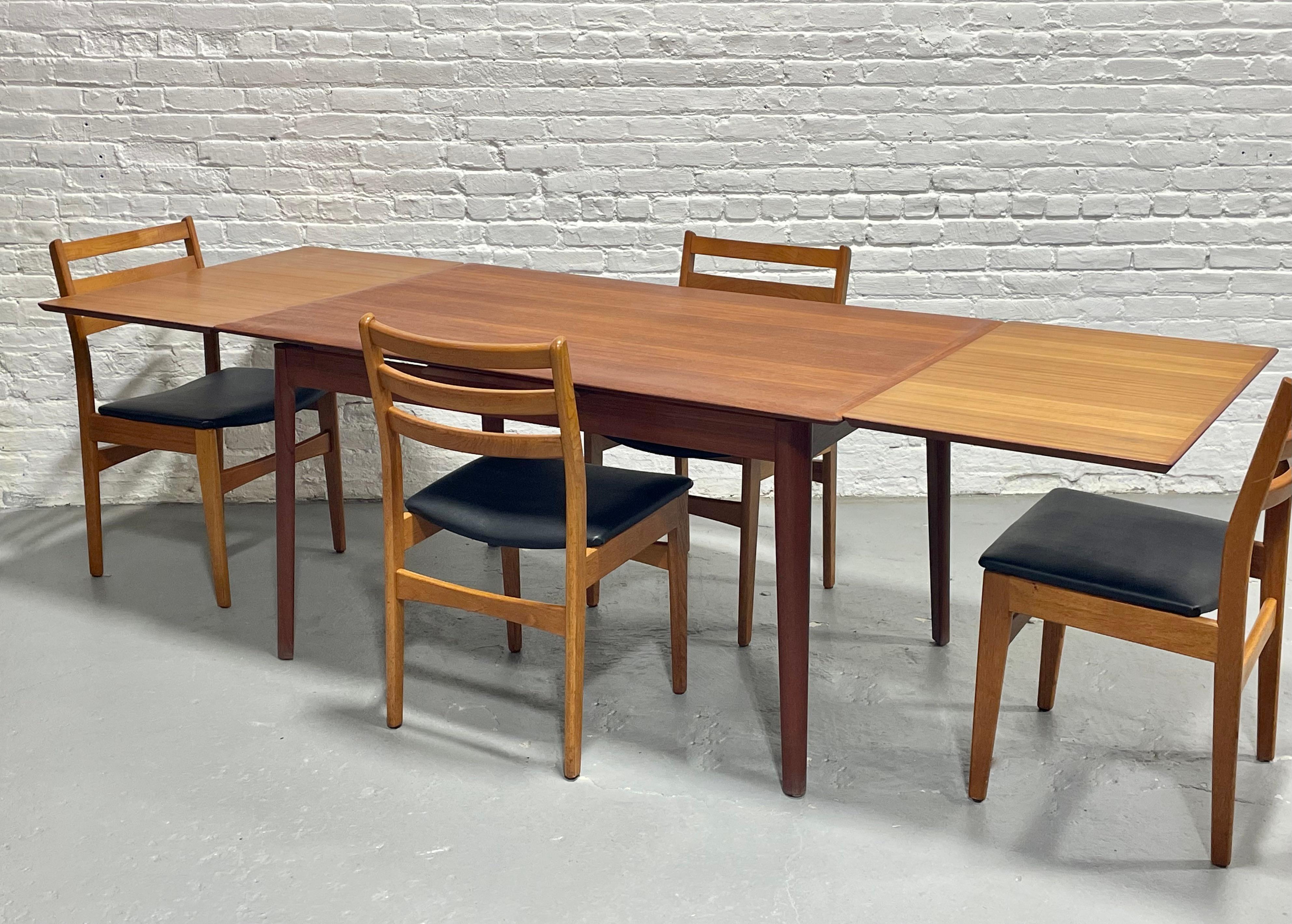 DANISH Mid Century Modern Teak DINING TABLE, Hidden Leaves, c. 1960’s For Sale 6