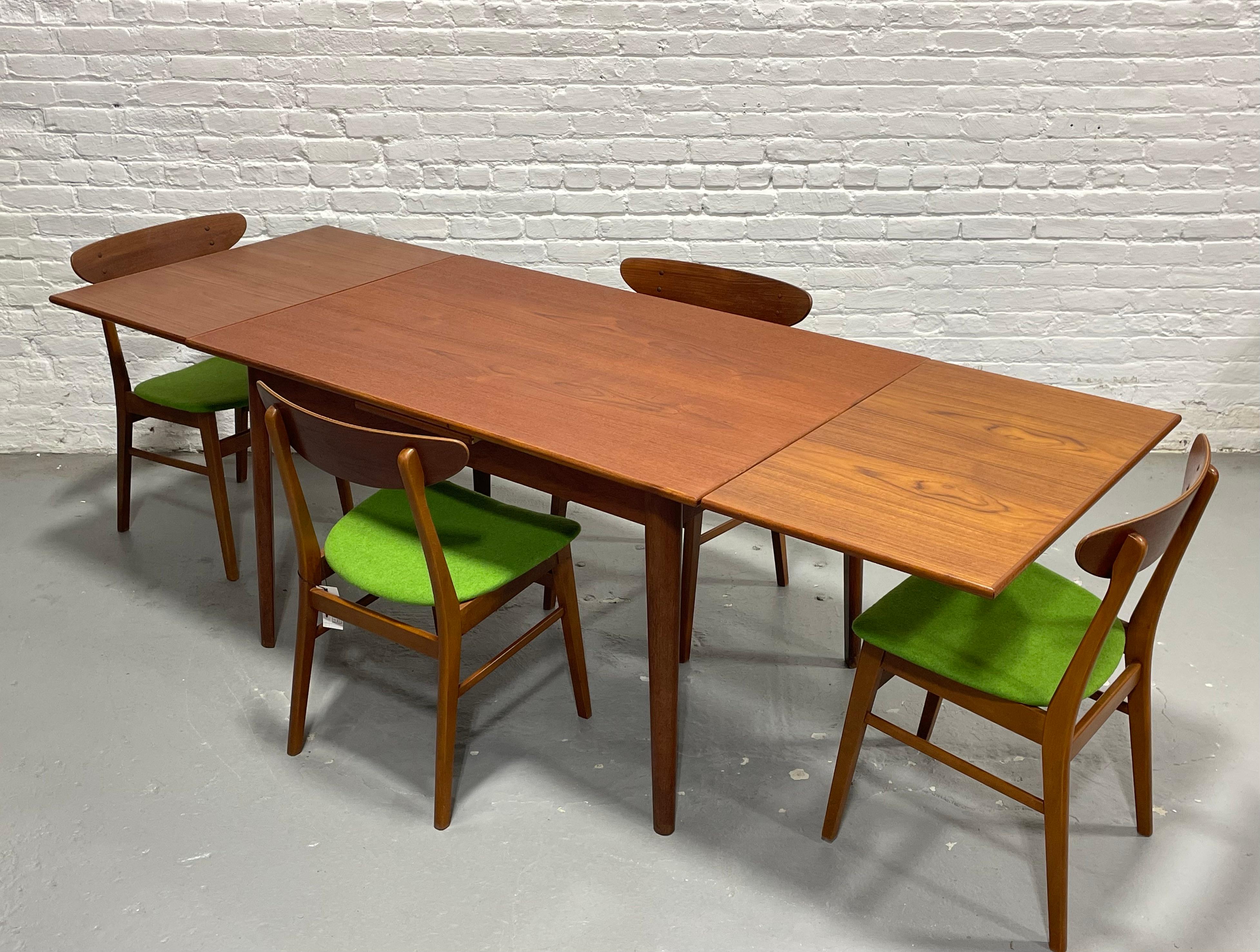 DANISH Mid Century Modern Teak DINING TABLE, Hidden Leaves, c. 1960’s For Sale 7