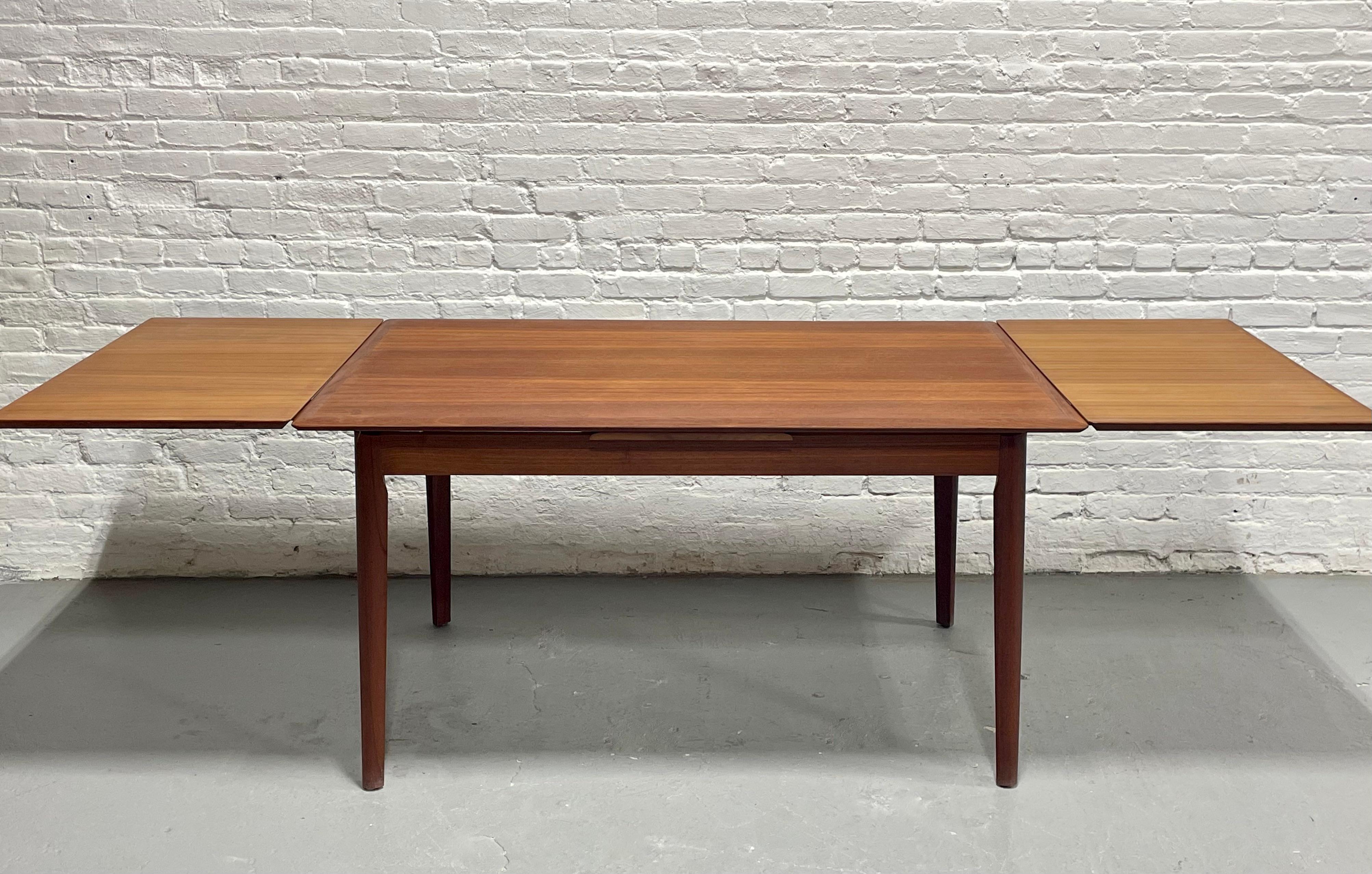 DANISH Mid Century Modern Teak DINING TABLE, Hidden Leaves, c. 1960’s For Sale 7
