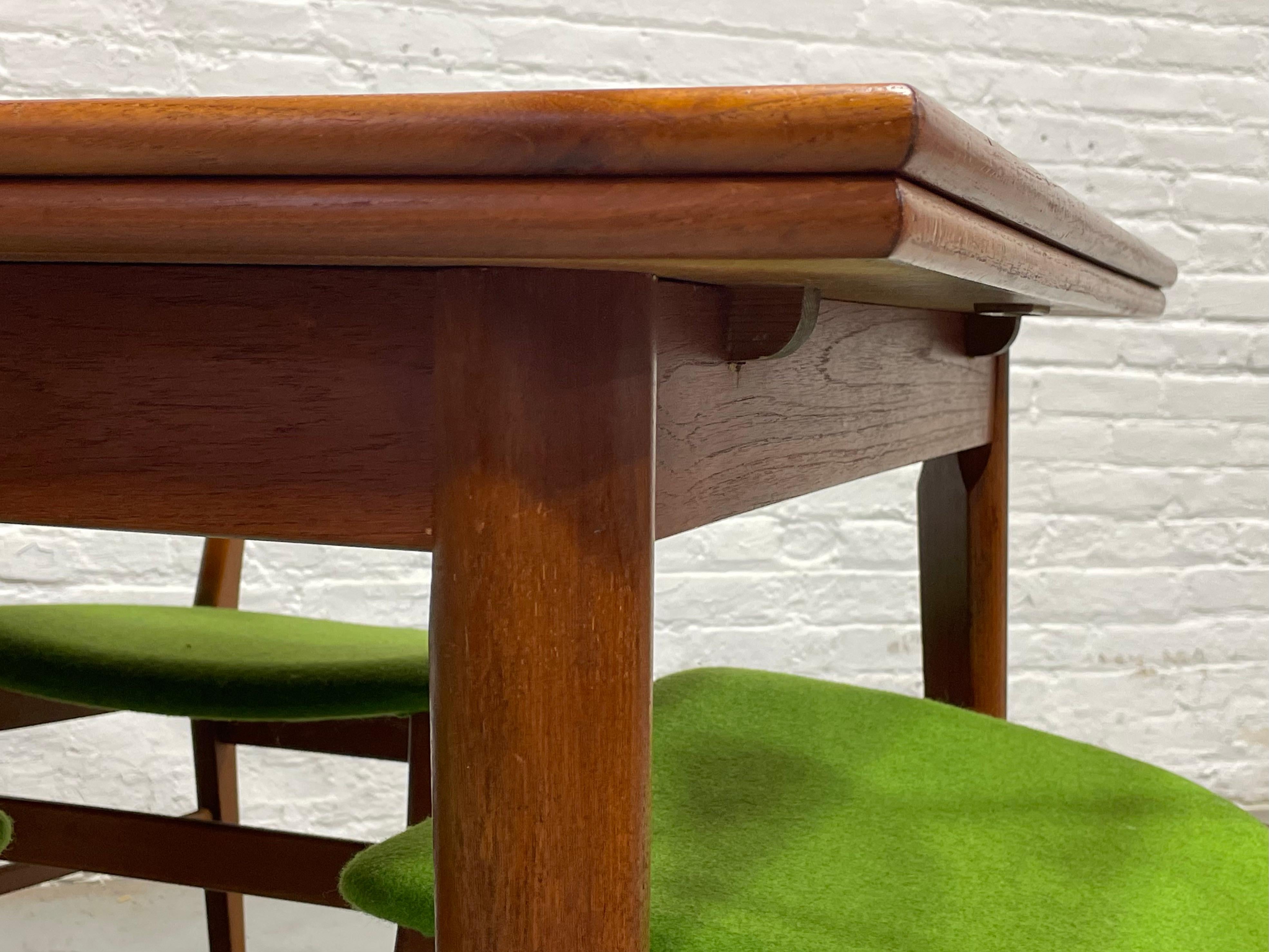 DANISH Mid Century Modern Teak DINING TABLE, Hidden Leaves, c. 1960’s For Sale 8