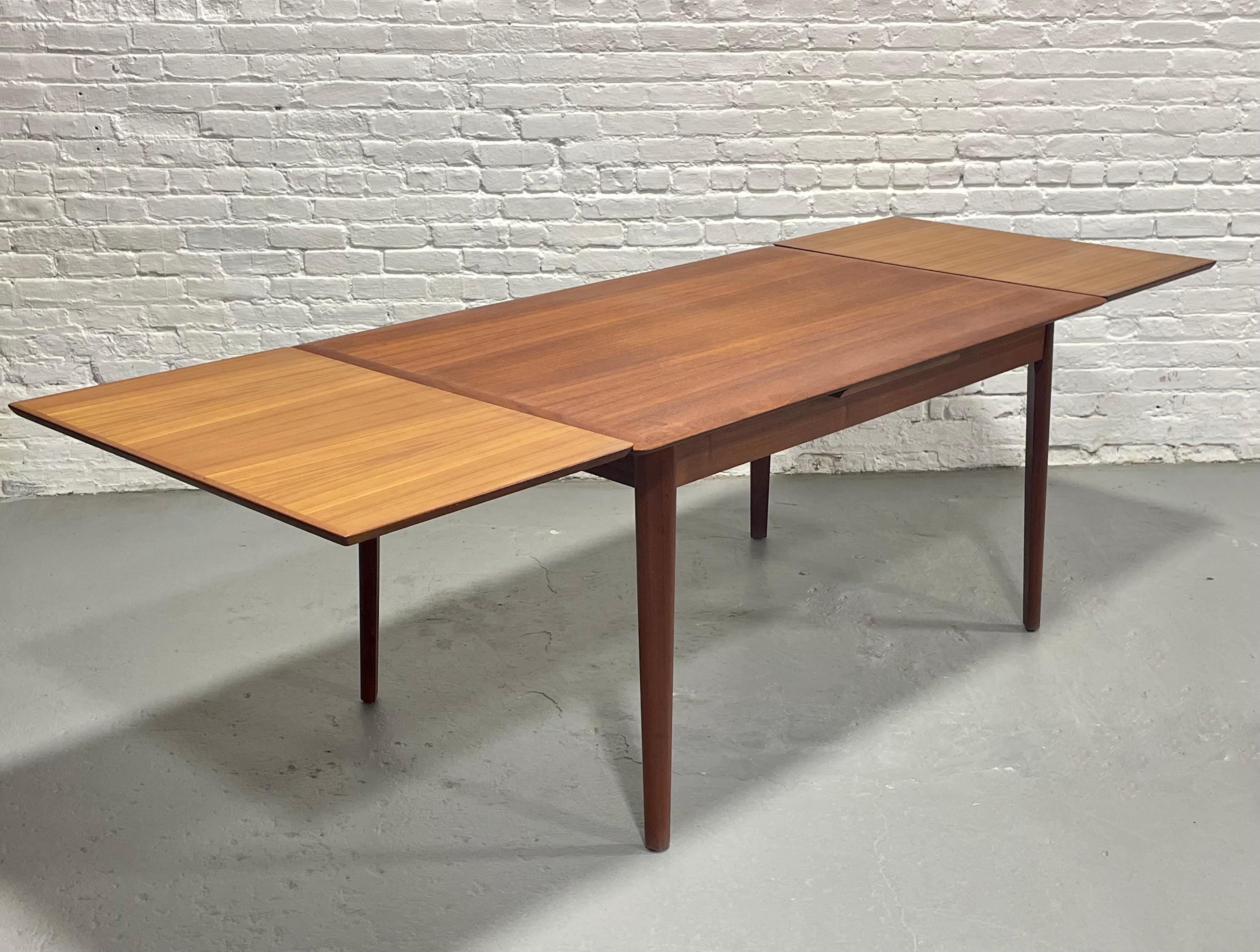 DANISH Mid Century Modern Teak DINING TABLE, Hidden Leaves, c. 1960’s For Sale 8