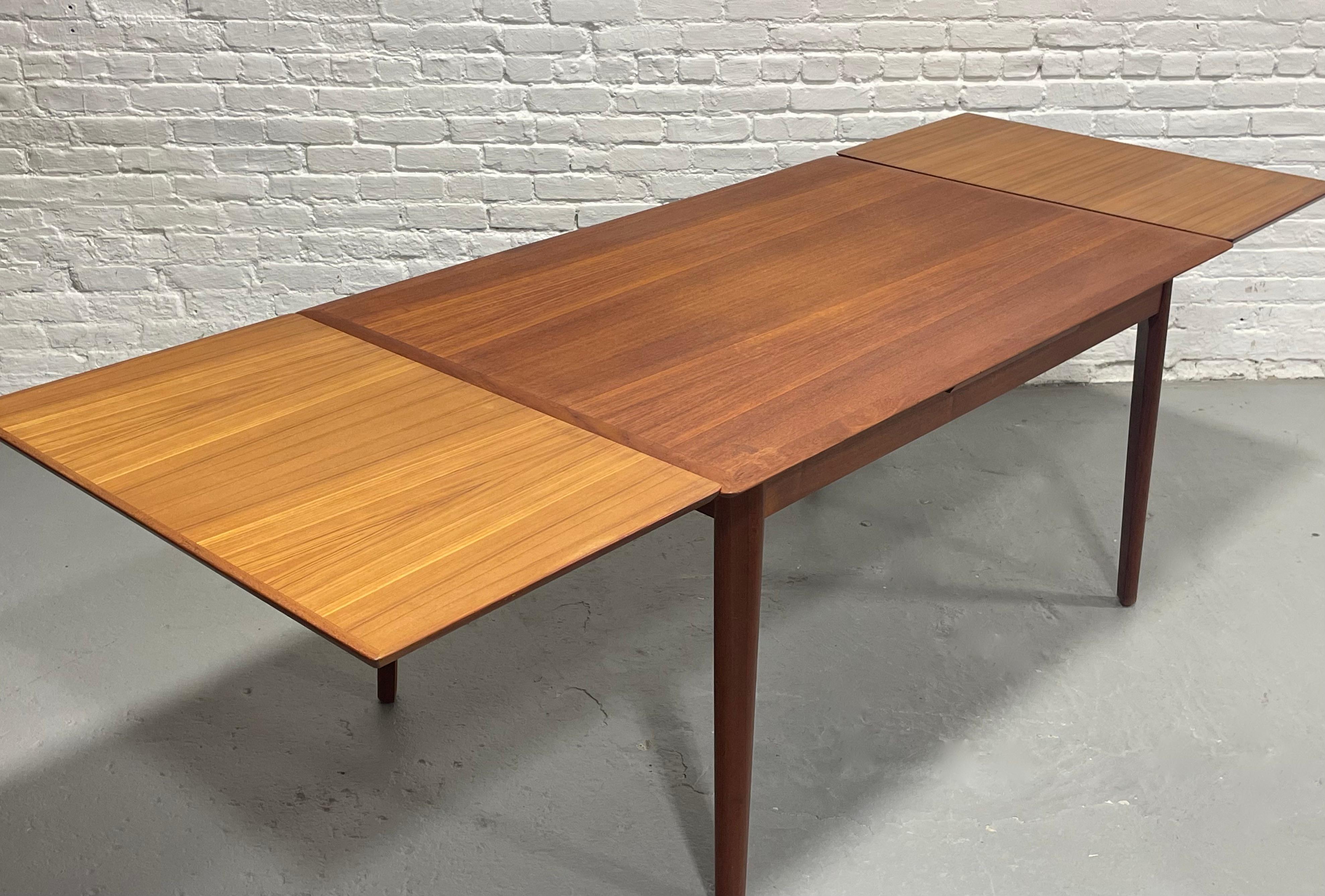 DANISH Mid Century Modern Teak DINING TABLE, Hidden Leaves, c. 1960’s For Sale 9