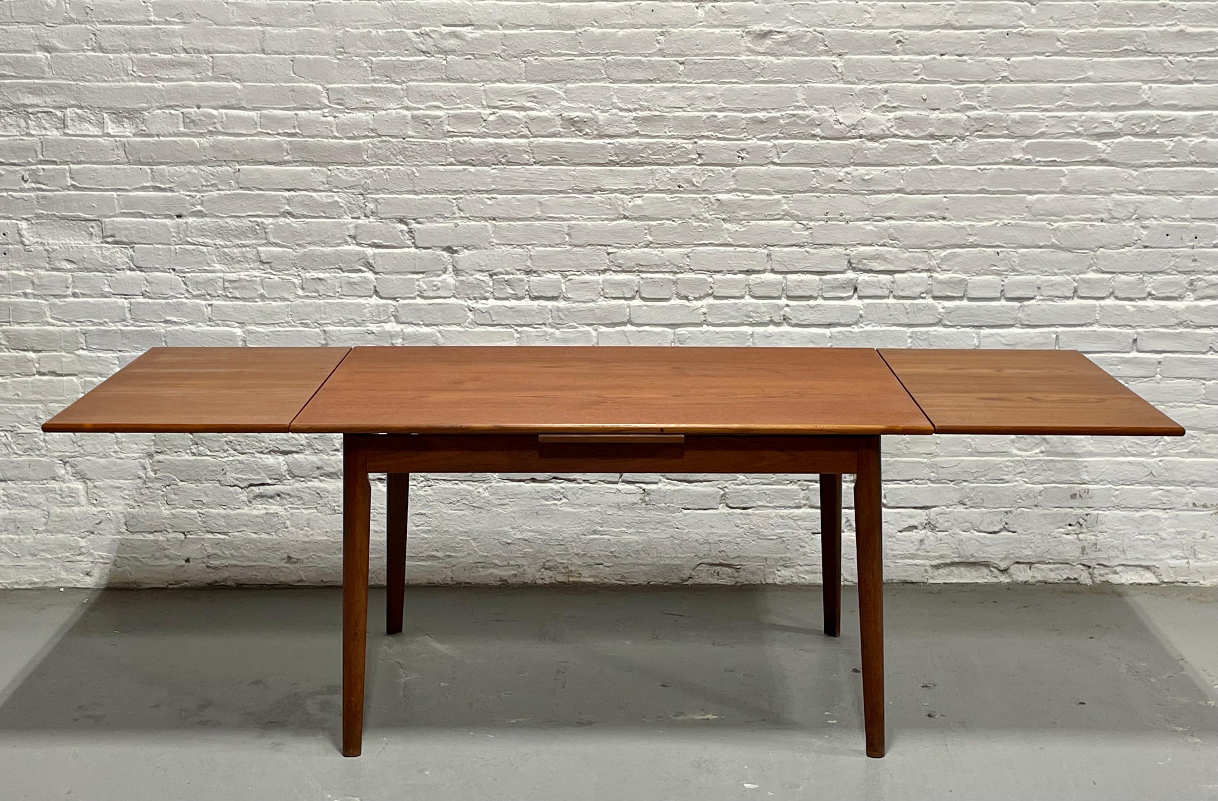 DANISH Mid Century Modern Teak DINING TABLE, Hidden Leaves, c. 1960’s For Sale 11