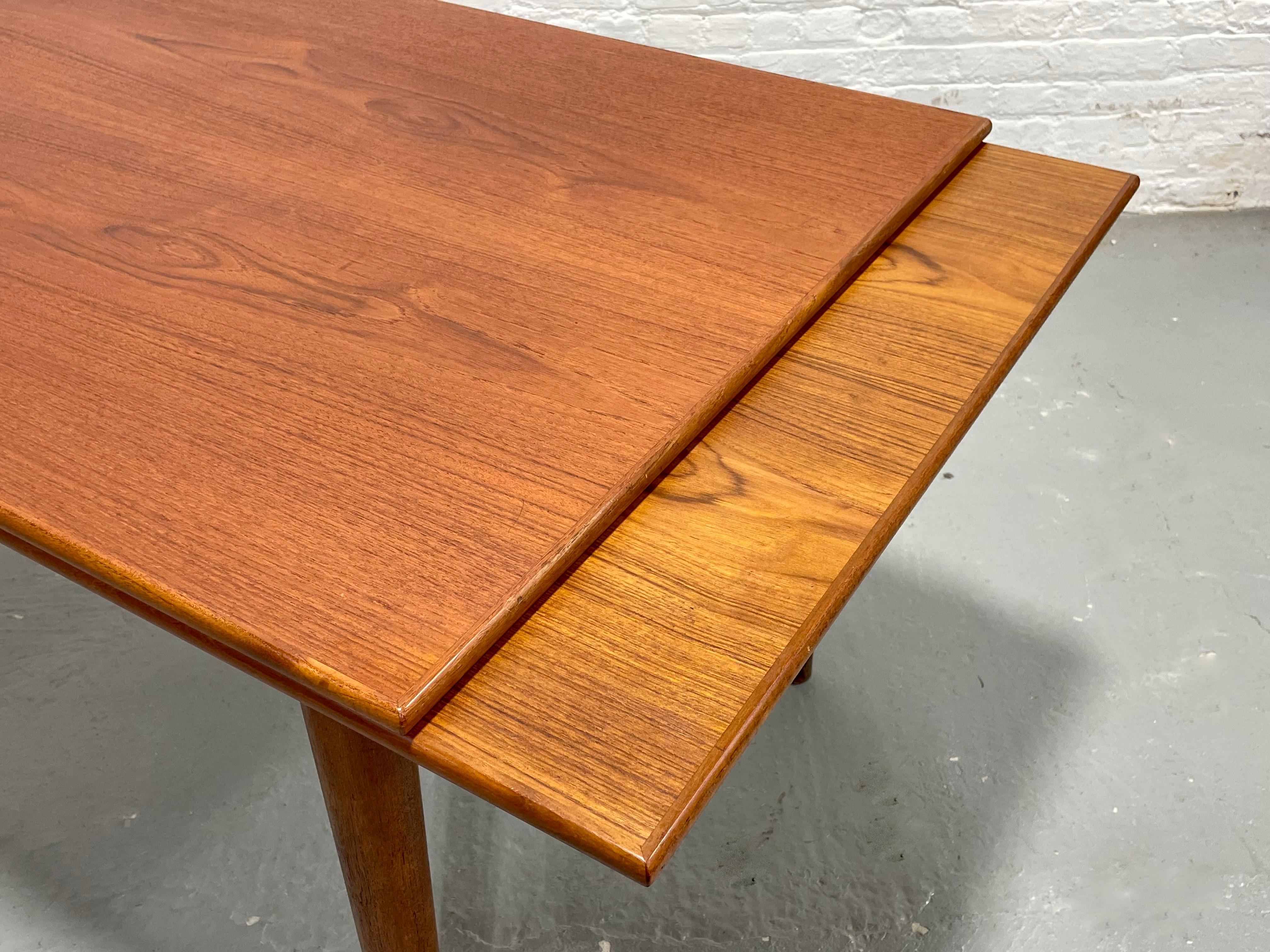 Mid-20th Century DANISH Mid Century Modern Teak DINING TABLE, Hidden Leaves, c. 1960’s For Sale