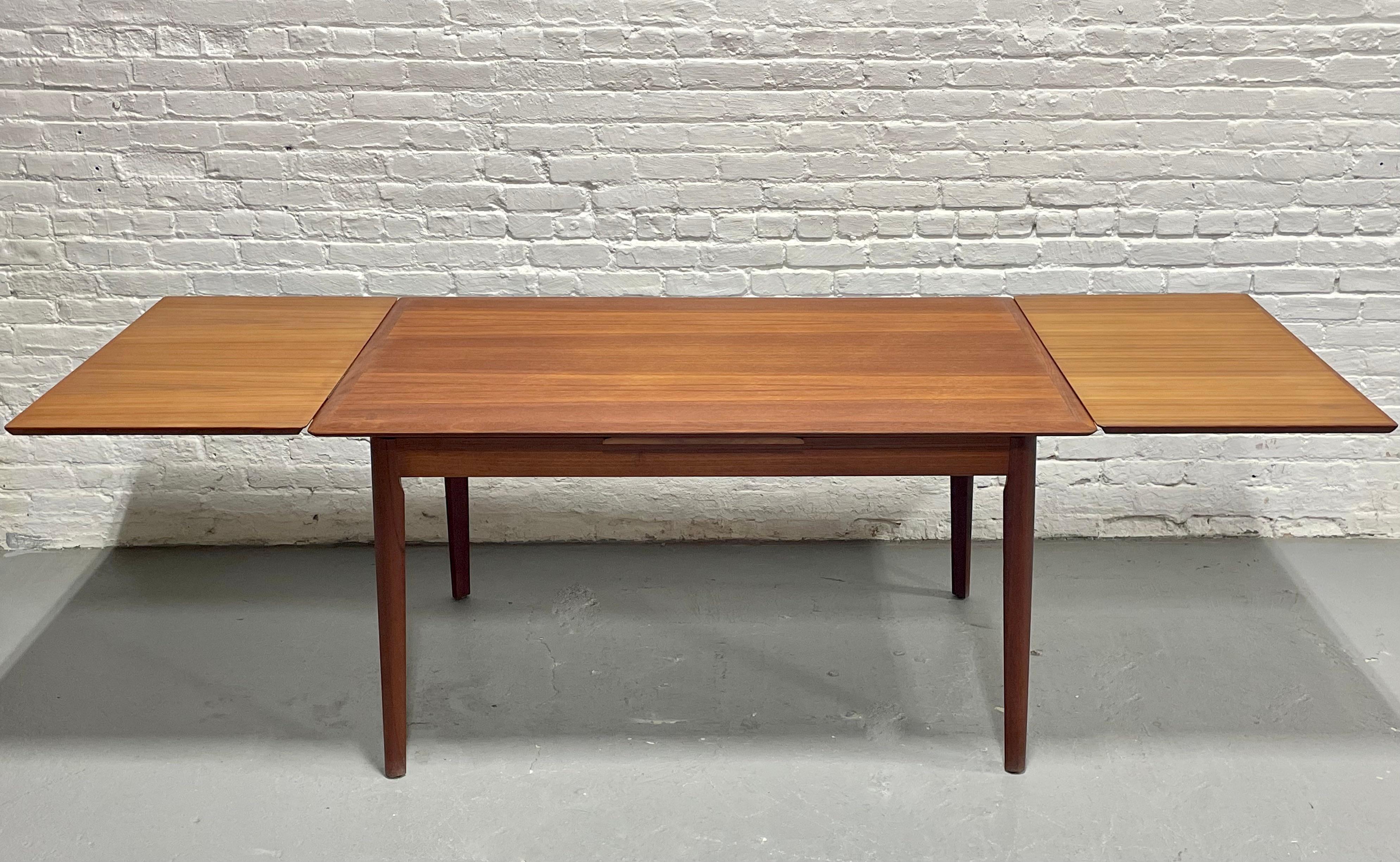 Mid-20th Century DANISH Mid Century Modern Teak DINING TABLE, Hidden Leaves, c. 1960’s For Sale