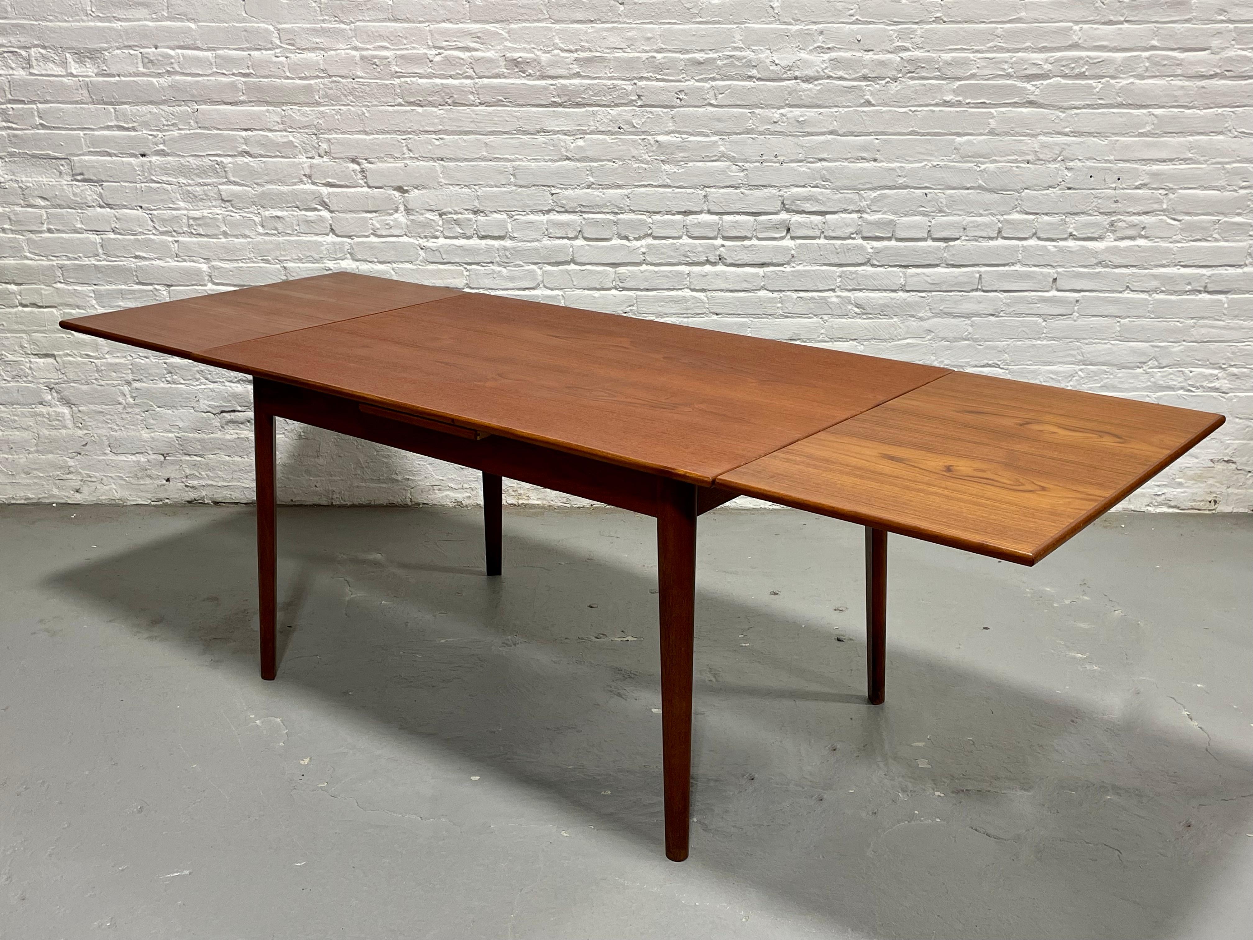 DANISH Mid Century Modern Teak DINING TABLE, Hidden Leaves, c. 1960’s For Sale 1