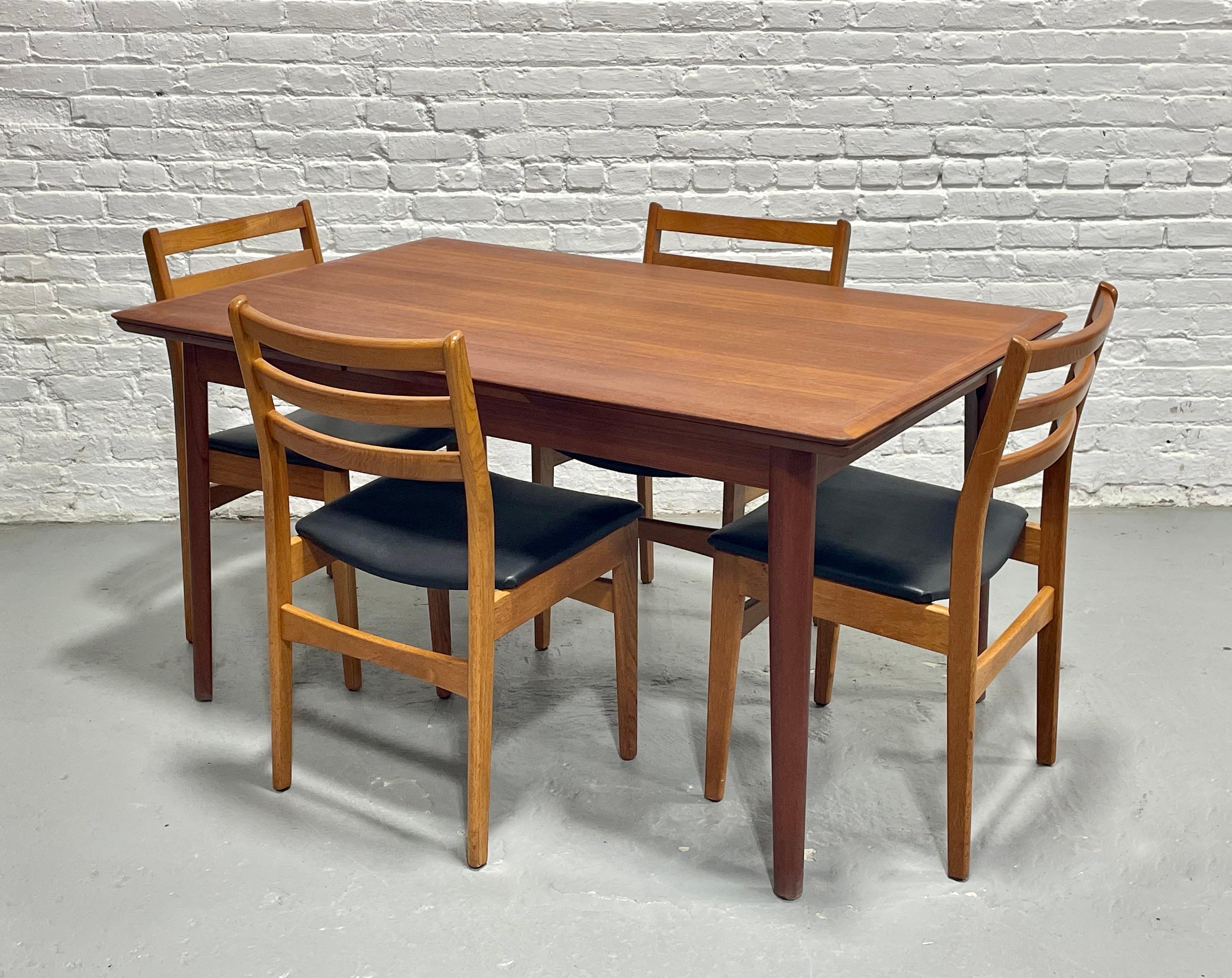 DANISH Mid Century Modern Teak DINING TABLE, Hidden Leaves, c. 1960’s For Sale 3