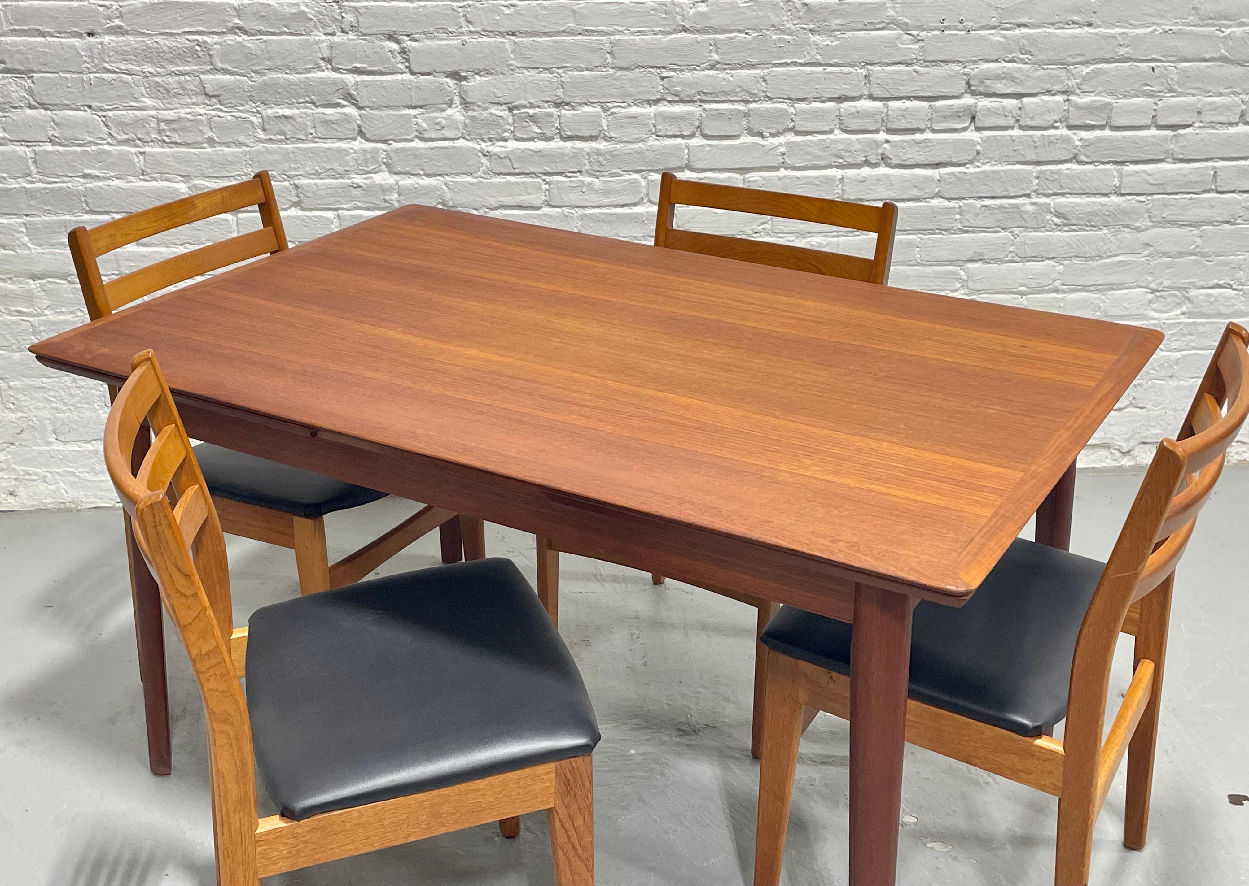 DANISH Mid Century Modern Teak DINING TABLE, Hidden Leaves, c. 1960’s For Sale 4