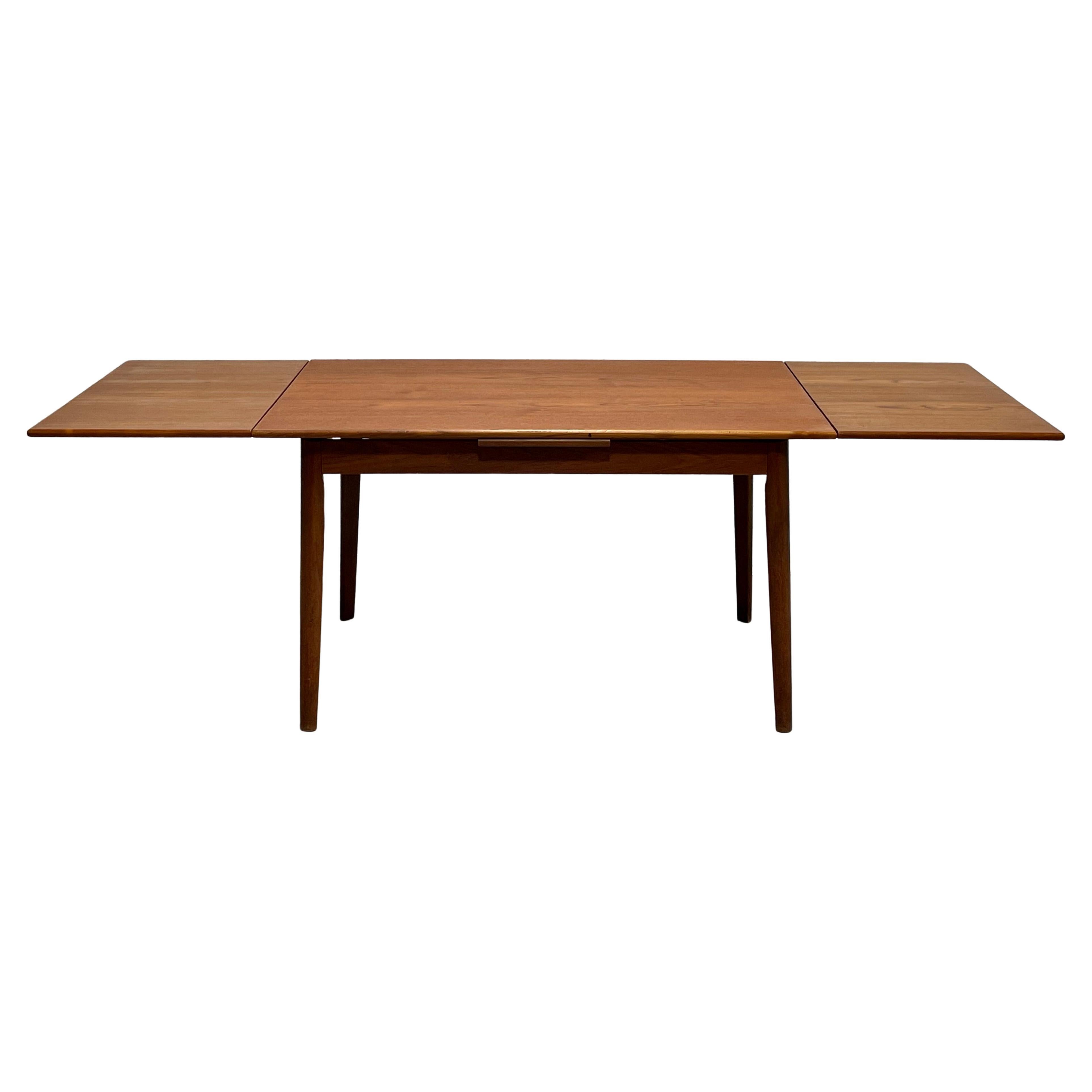 DANISH Mid Century Modern Teak DINING TABLE, Hidden Leaves, c. 1960’s For Sale