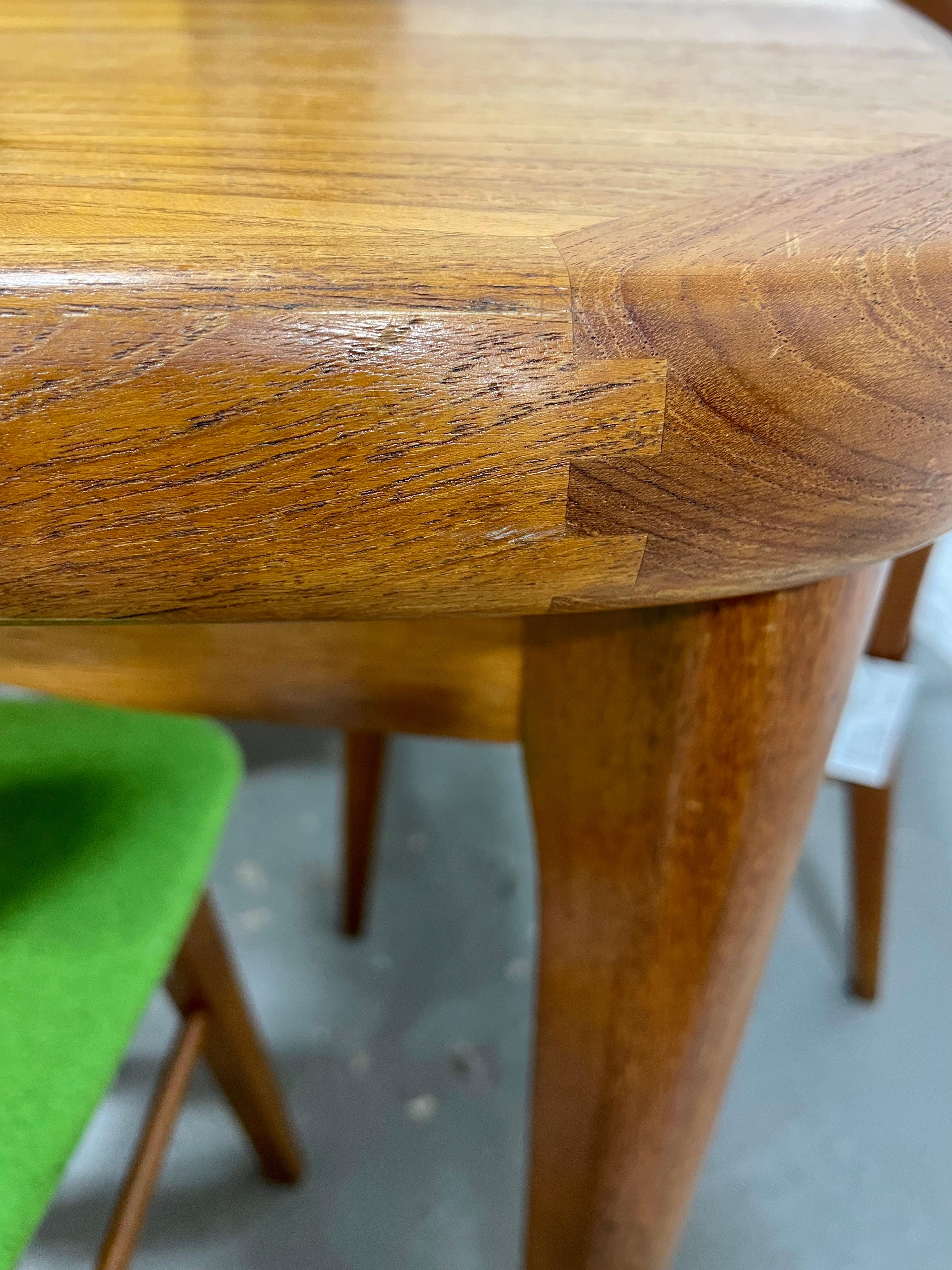 DANISH Mid Century MODERN Teak DINING Table, Made in Denmark, c. 1960's 8