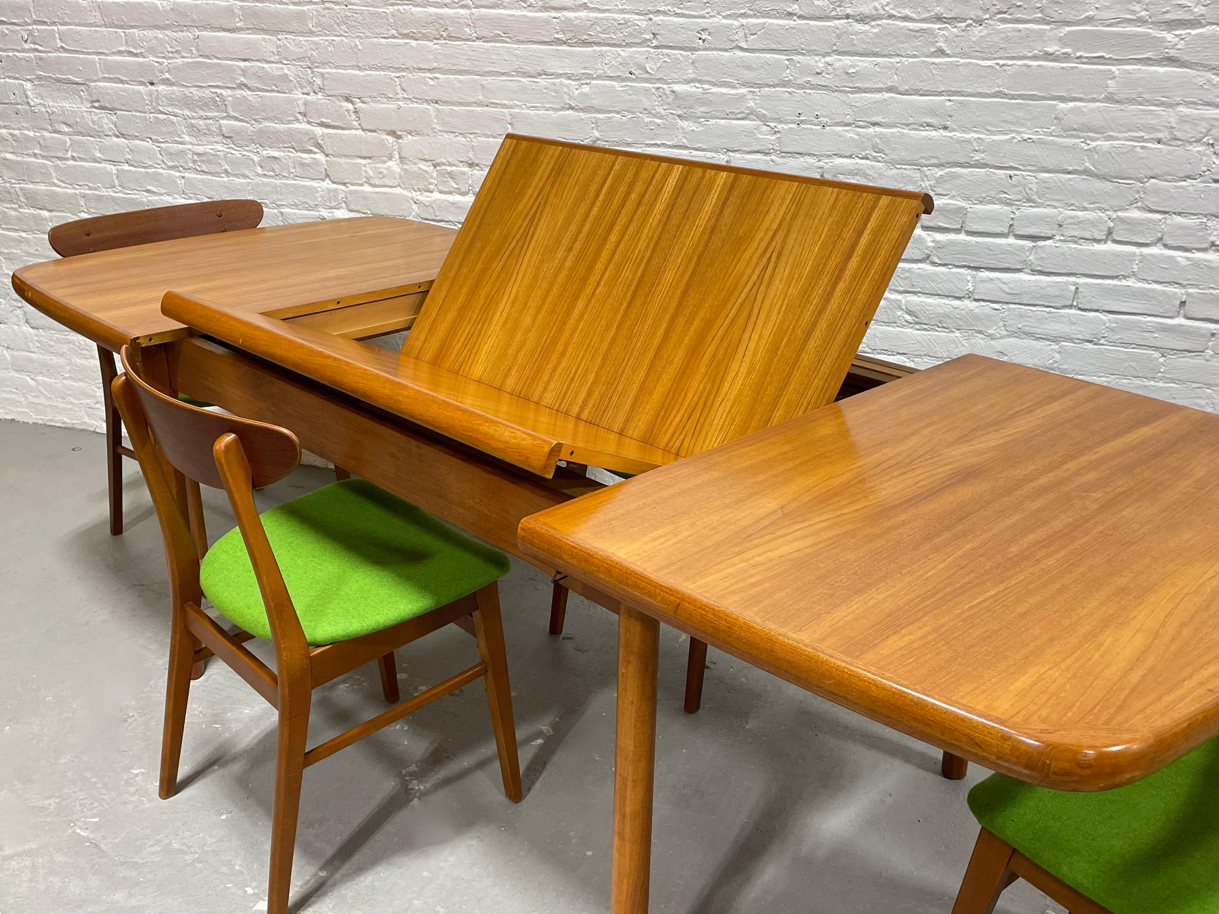 DANISH Mid Century MODERN Teak DINING Table, Made in Denmark, c. 1960's In Good Condition In Weehawken, NJ