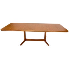 Danish Mid-Century Modern Teak Dining Table Two Leafs