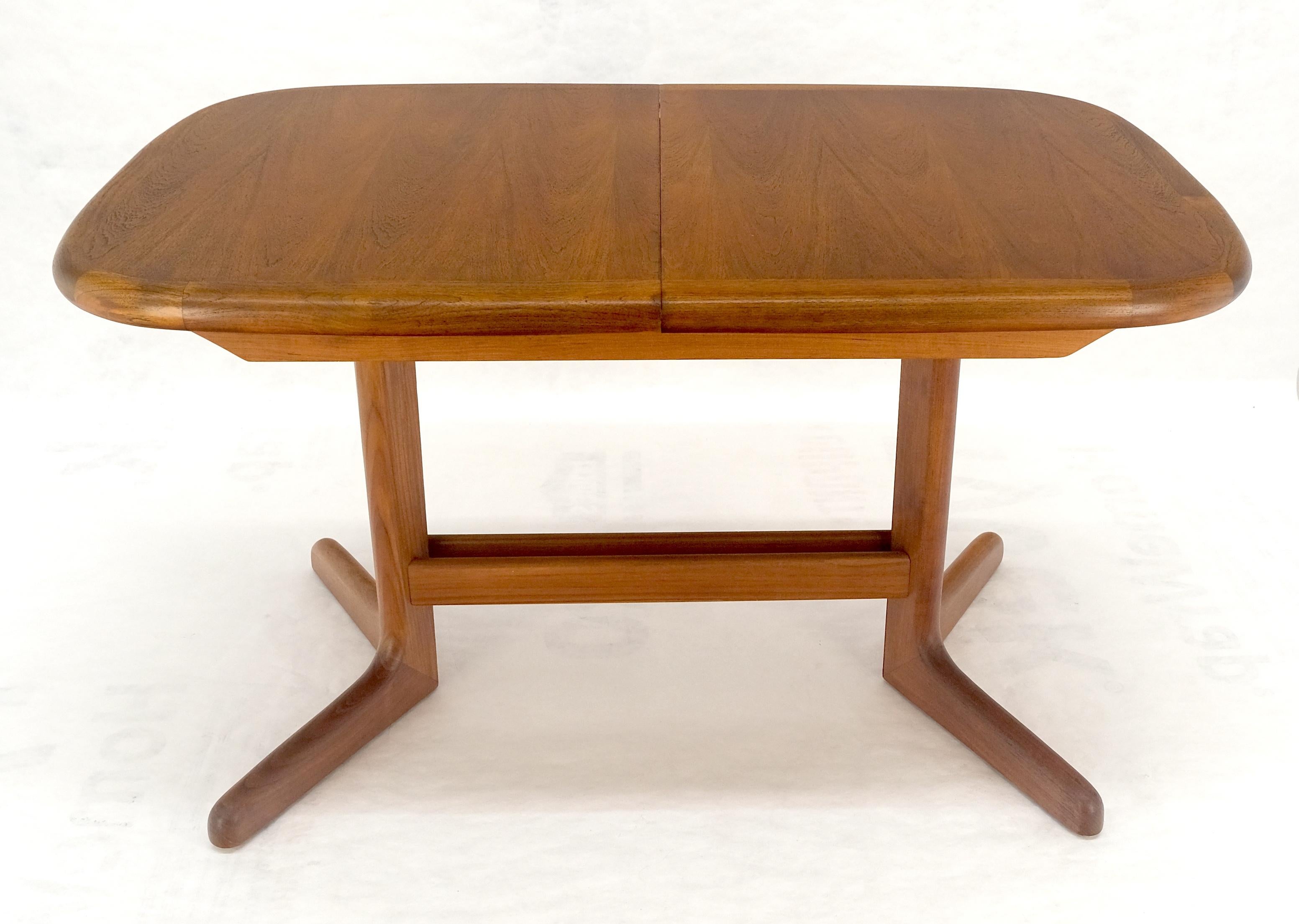 Teck Danish Mid Century Modern Teak Dining Table w/ 18