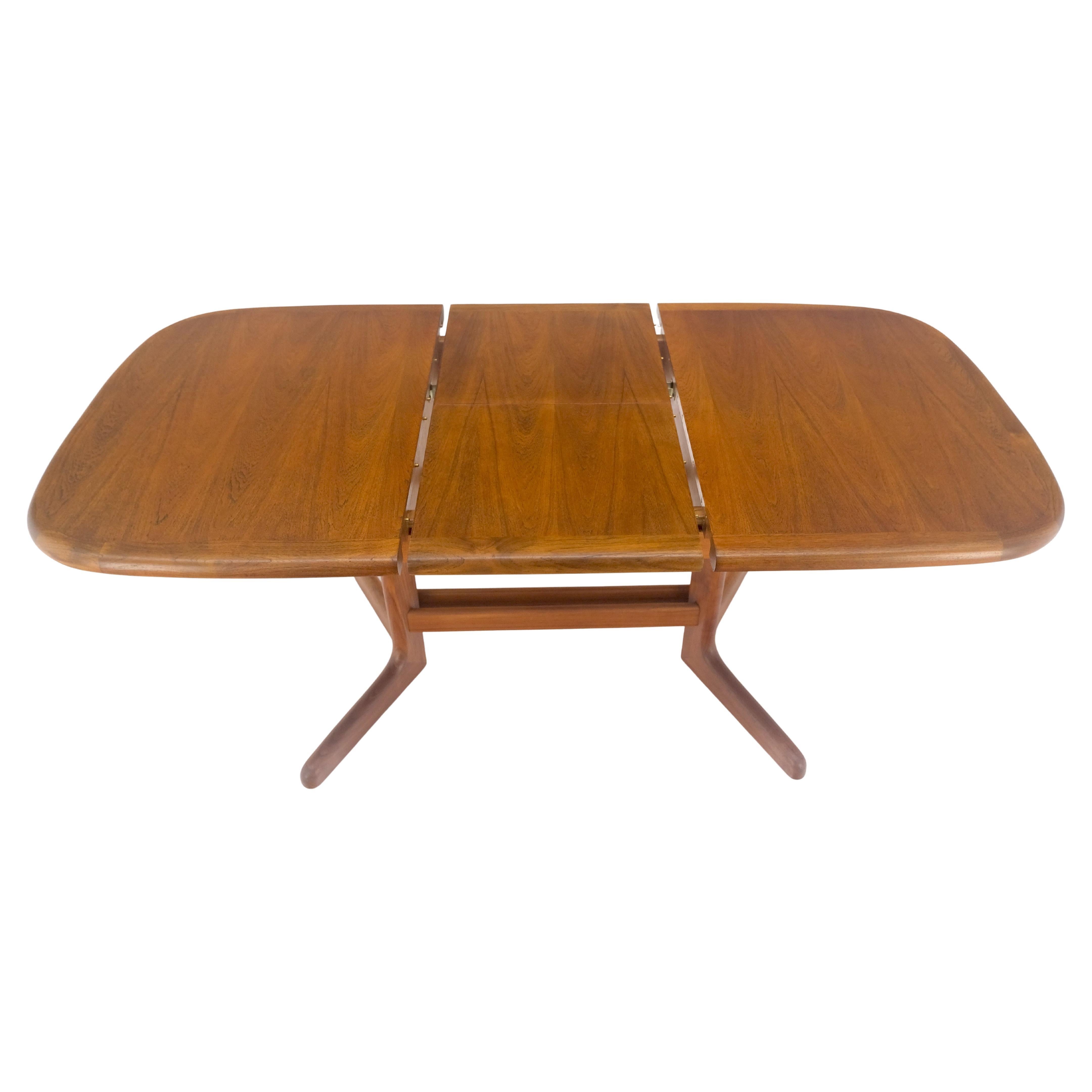 Danish Mid Century Modern Teak Dining Table w/ 18" Pop Up Hide Away Leaf MINT