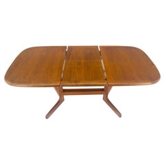 Danish Mid Century Modern Teak Dining Table w/ 18" Pop Up Hide Away Leaf MINT