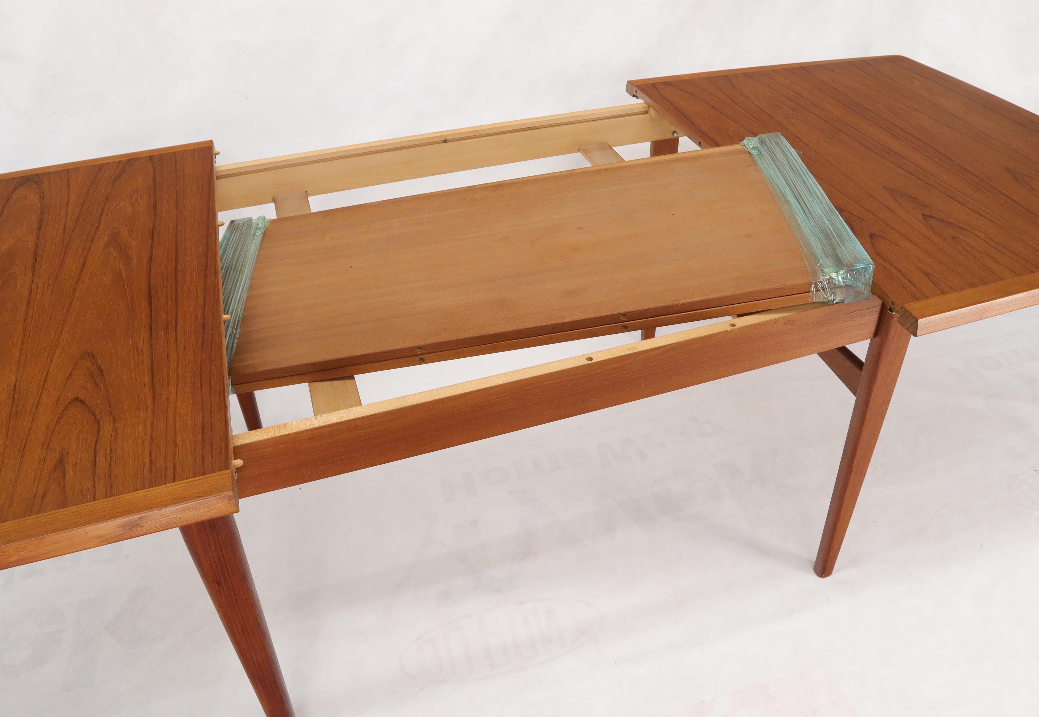 Danish Mid-Century Modern Teak Dining Table with Two Extension Boards Leaves 13