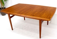Danish Mid-Century Modern Teak Dining Table with Two Extension Boards Leaves