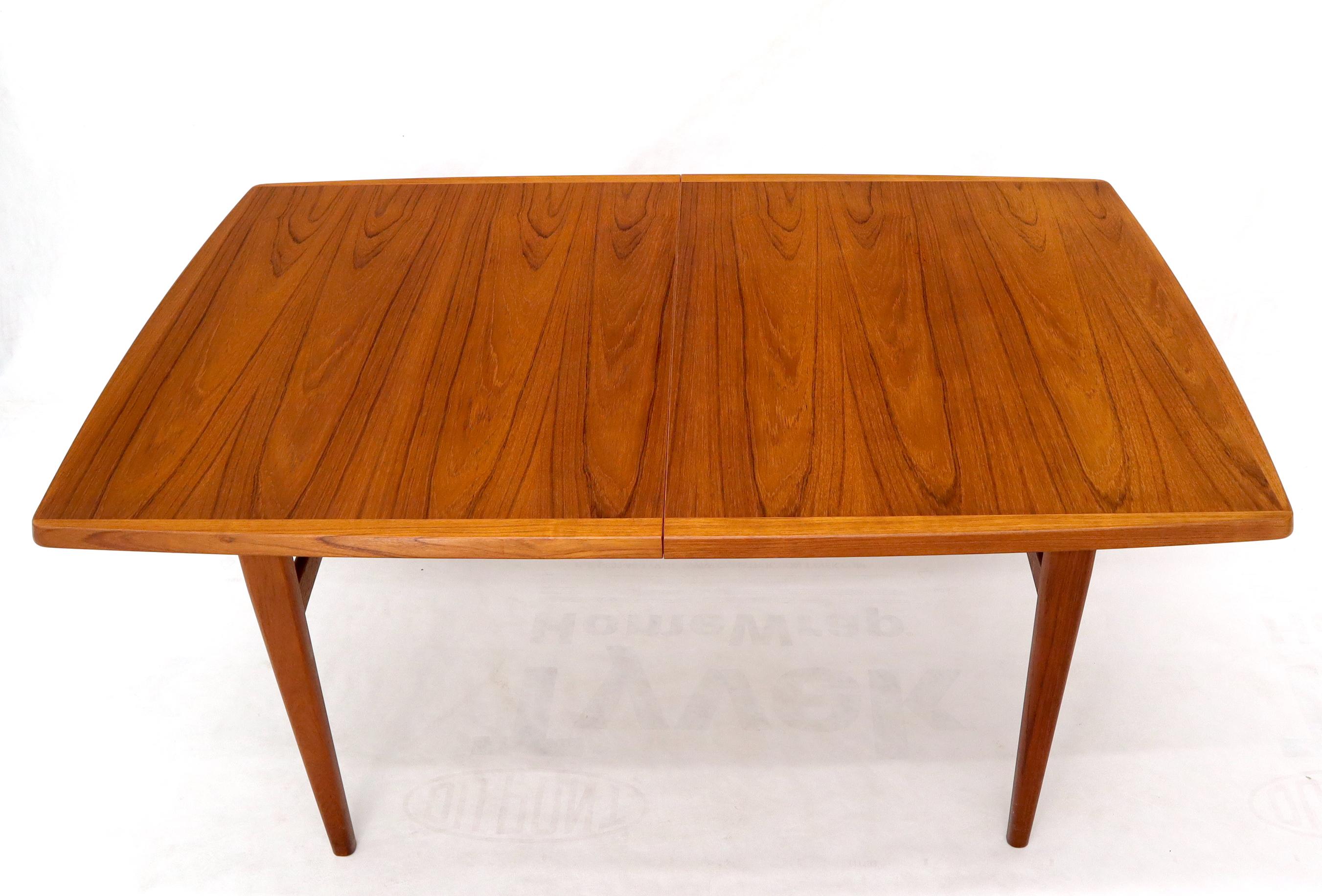 Danish Mid-Century Modern Teak Dining Table with Two Extension Boards Leaves 1