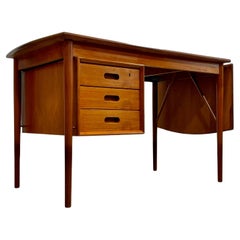 DANISH Mid Century Modern TEAK Double Sided DESK by Erik Buch, c. 1960's