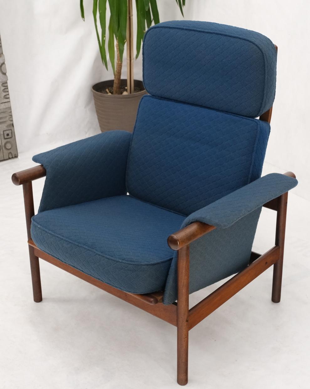 Danish Mid Century Modern Teak Dowels Design Lounge Chair by Selig For Sale 1