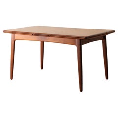 Tavolo da pranzo danese a foglie disegnate in teak della metà del secolo scorso di Svend Madsen