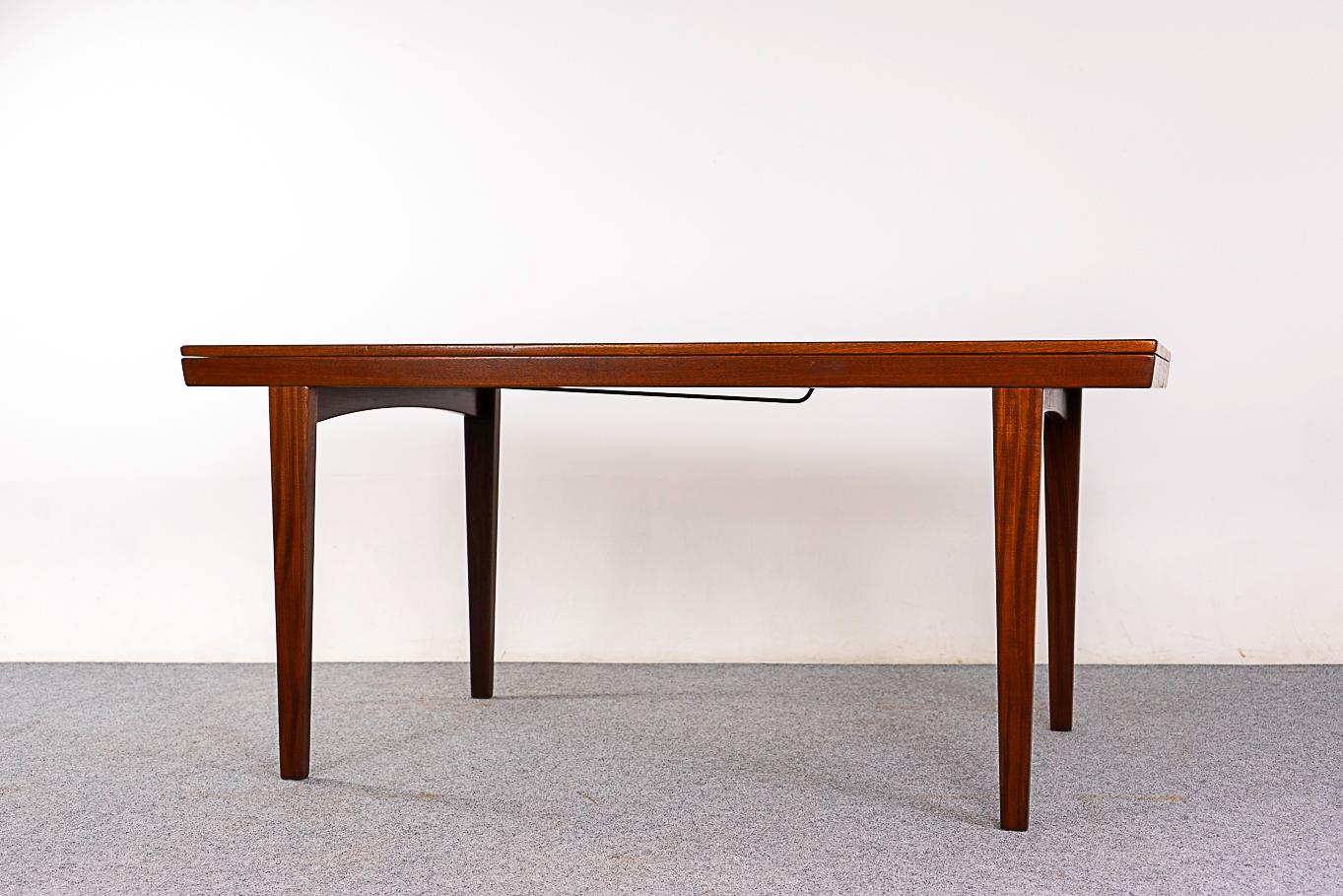 Mid-20th Century Danish Mid-Century Modern Extendable Teak Dining Table For Sale