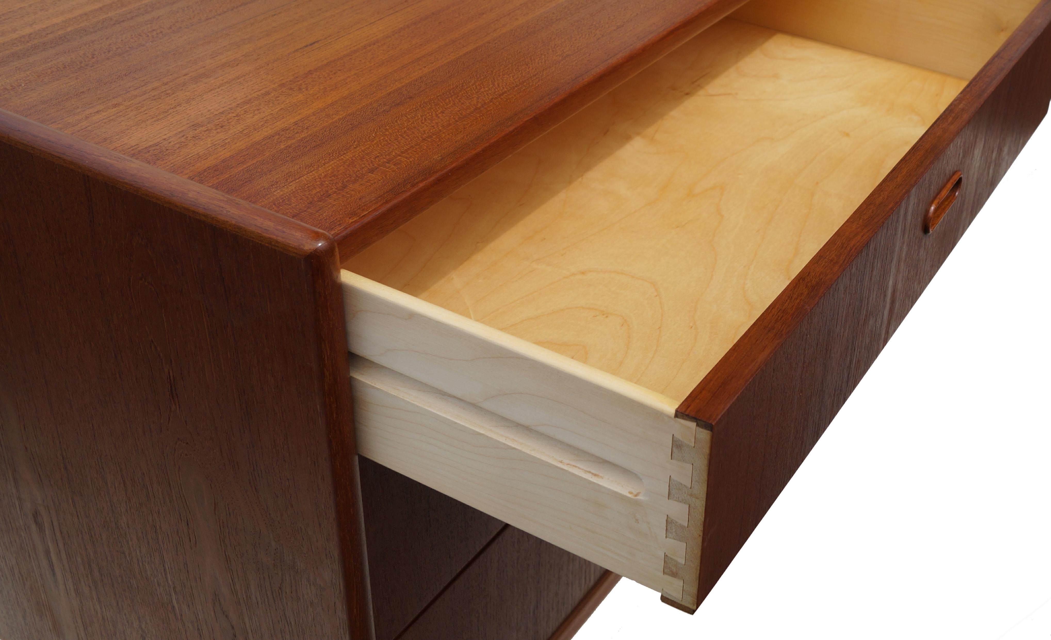 Other Danish Mid-Century Modern Teak Dresser Buffet Sideboard Manner of Arne Vodder For Sale
