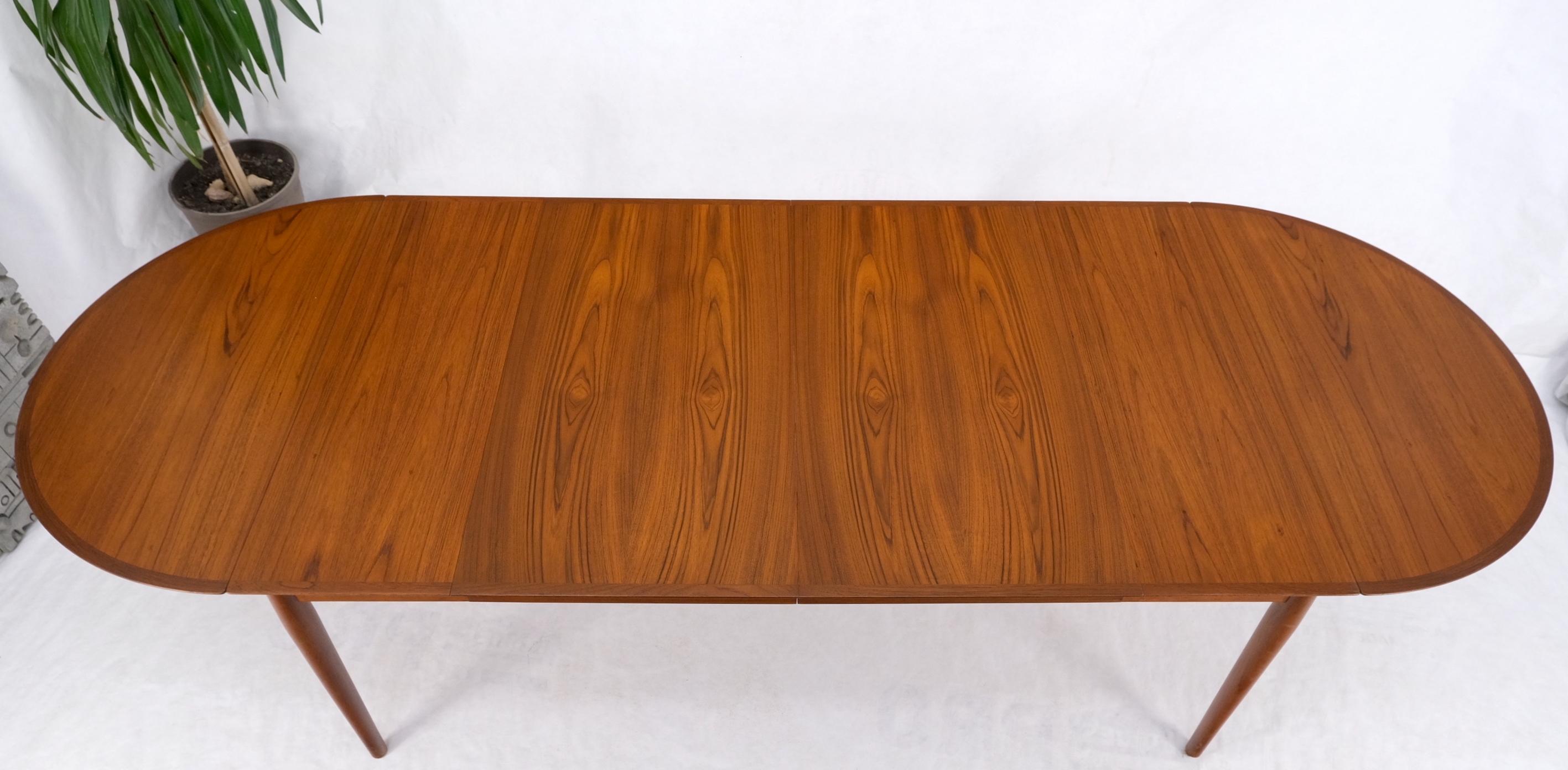 Danish Mid Century Modern Teak Drop Leaf Dining Table w/ 2 Leaves Boards MINT For Sale 5