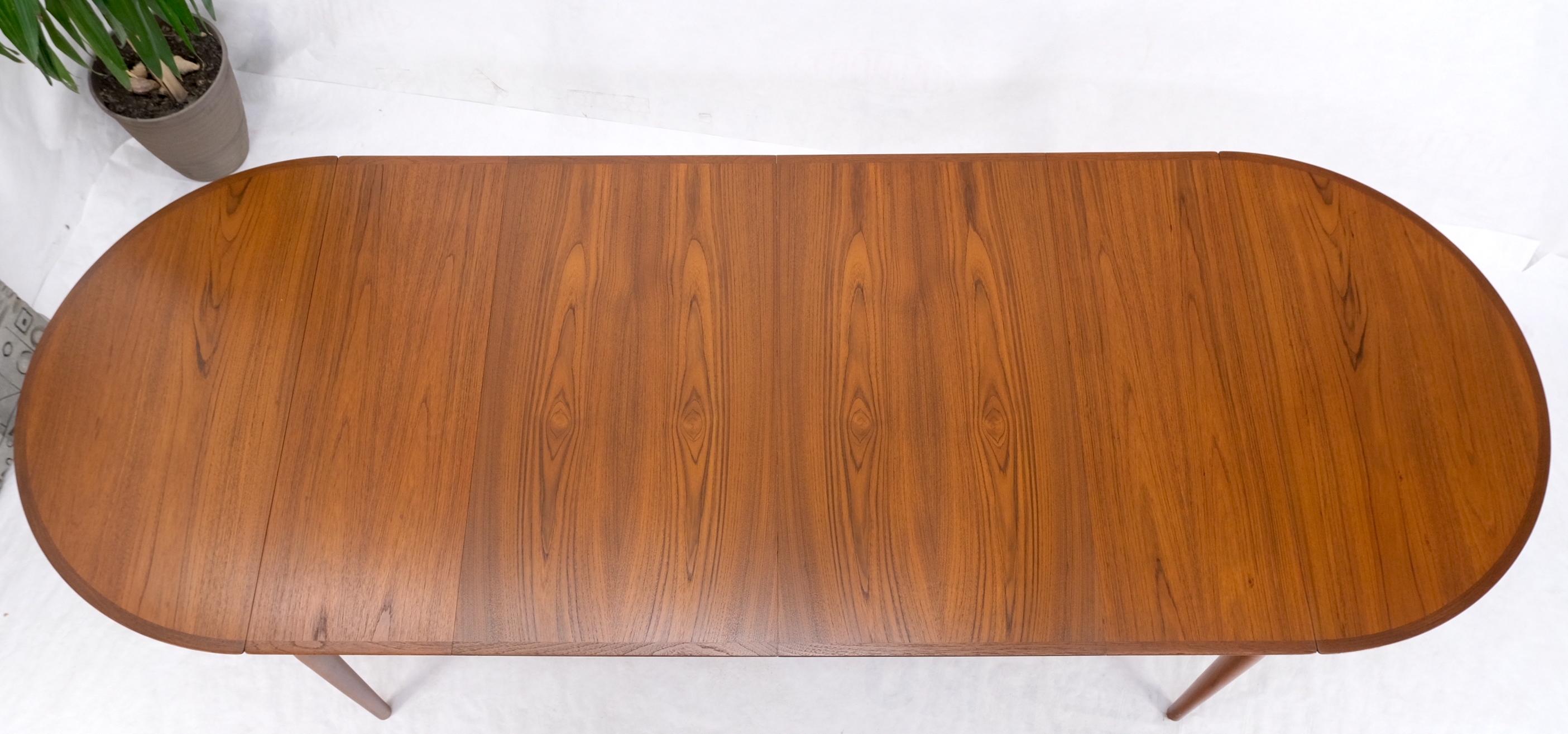 Danish Mid Century Modern Teak Drop Leaf Dining Table w/ 2 Leaves Boards MINT For Sale 6