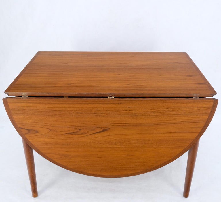 Danish Mid Century Modern Teak Drop Leaf Dining Table w/ 2 Leaves ...