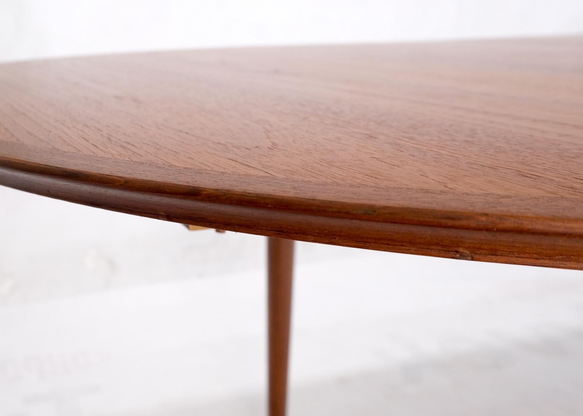 Mid-Century Modern Danish Mid Century Modern Teak Drop Leaf Dining Table w/ 2 Leaves Boards MINT For Sale