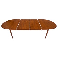 Danish Mid Century Modern Teak Drop Leaf Dining Table w/ 2 Leaves Boards MINT