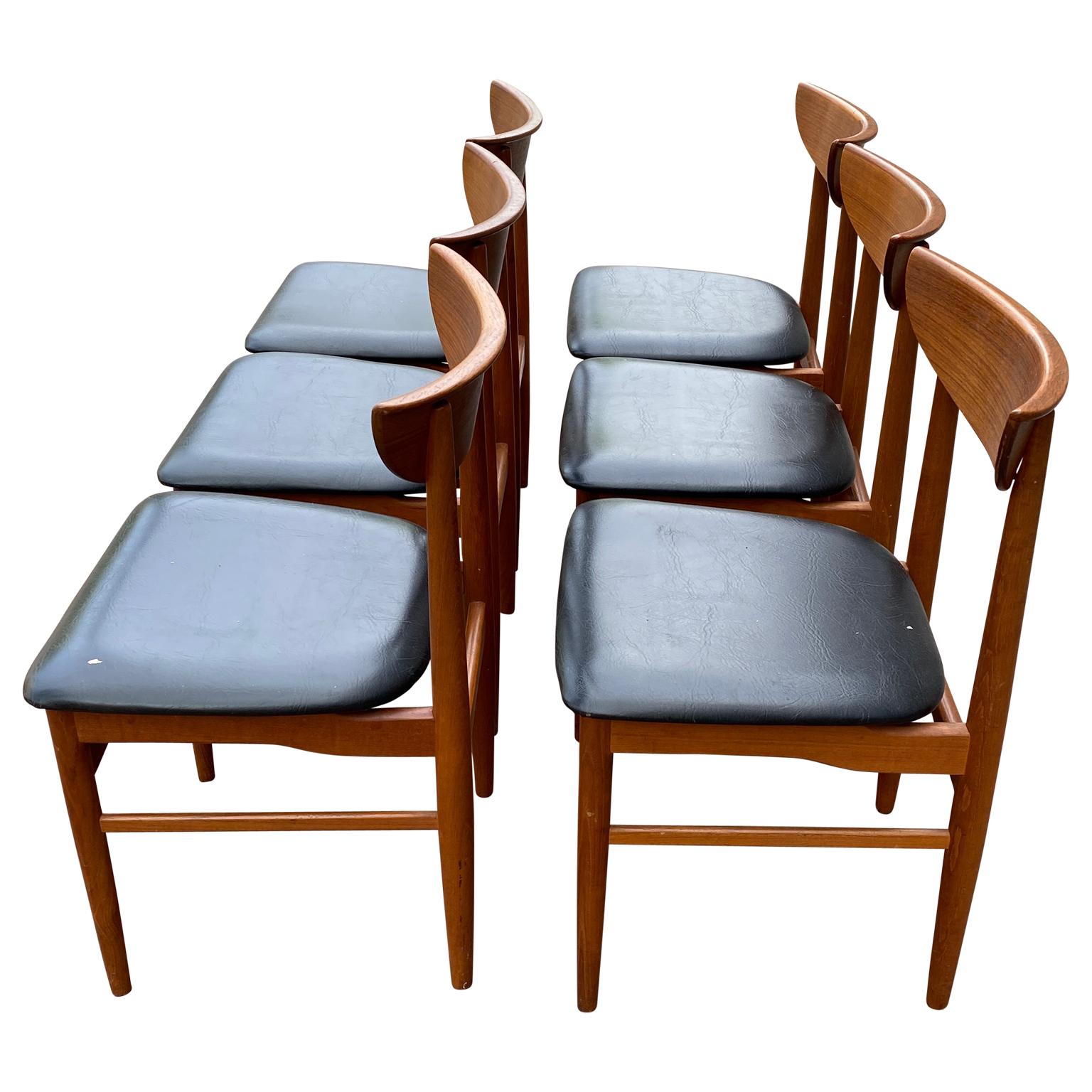 Danish Mid-Century Modern Teak Dyrlund Dining Chairs Set of Eight 8