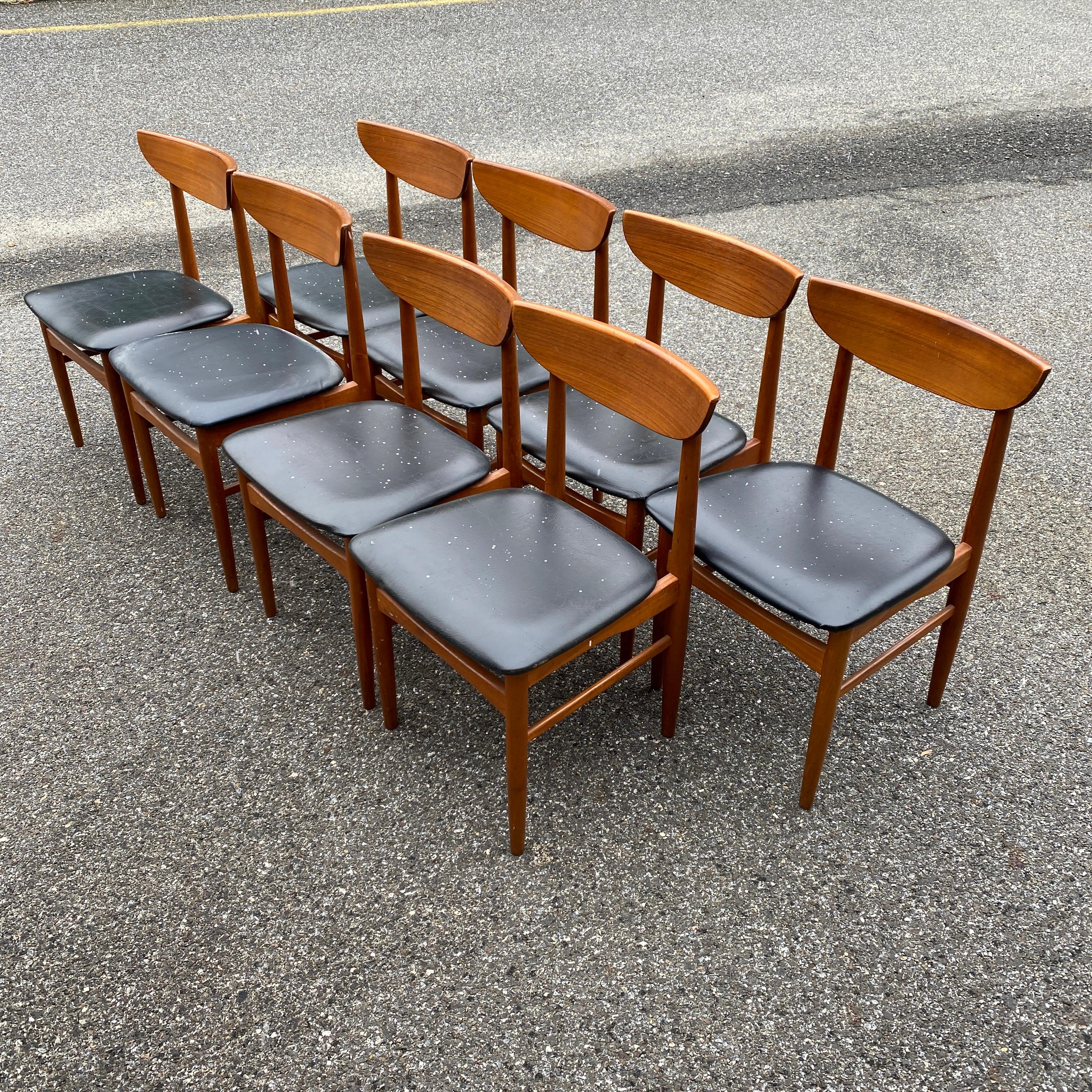 Danish Mid-Century Modern Teak Dyrlund Dining Chairs Set of Eight 9