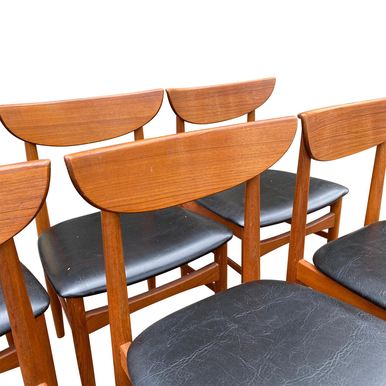 Mid-20th Century Danish Mid-Century Modern Teak Dyrlund Dining Chairs Set of Eight
