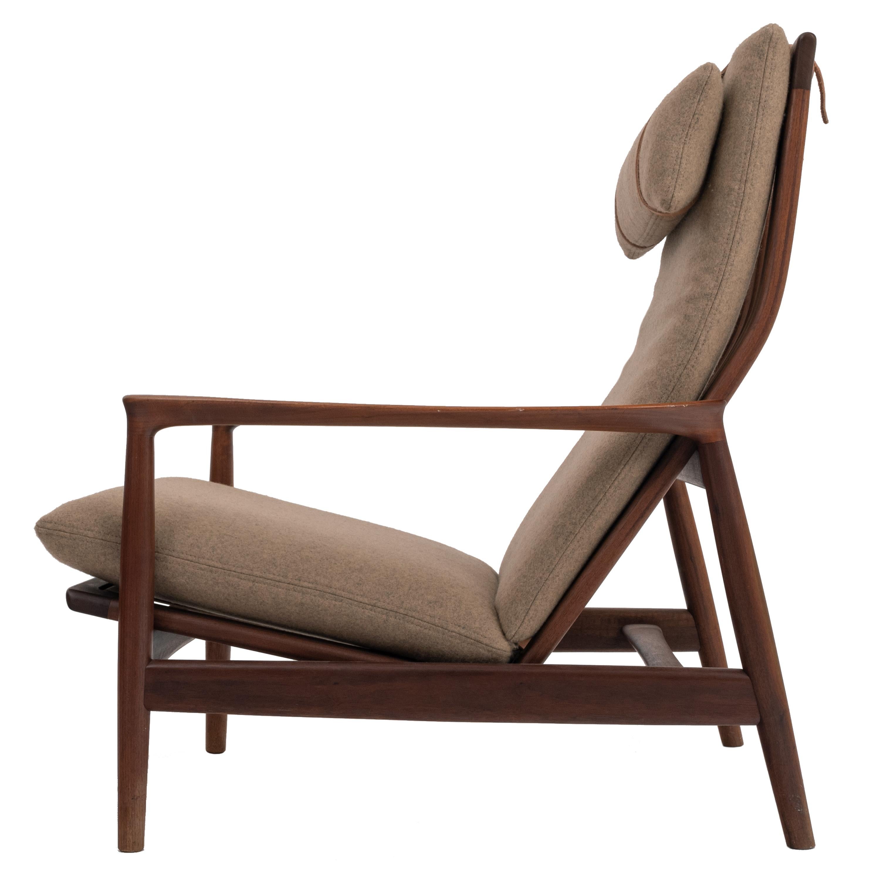 Danish Mid Century Modern Teak Easy Armchair Arne Vodder for France & Son 1960 In Good Condition For Sale In Portland, OR