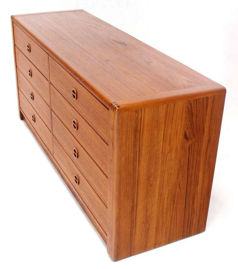 Danish Mid Century Modern Teak Eight Drawer Dresser Credenza Cabinet MINT! For Sale 4