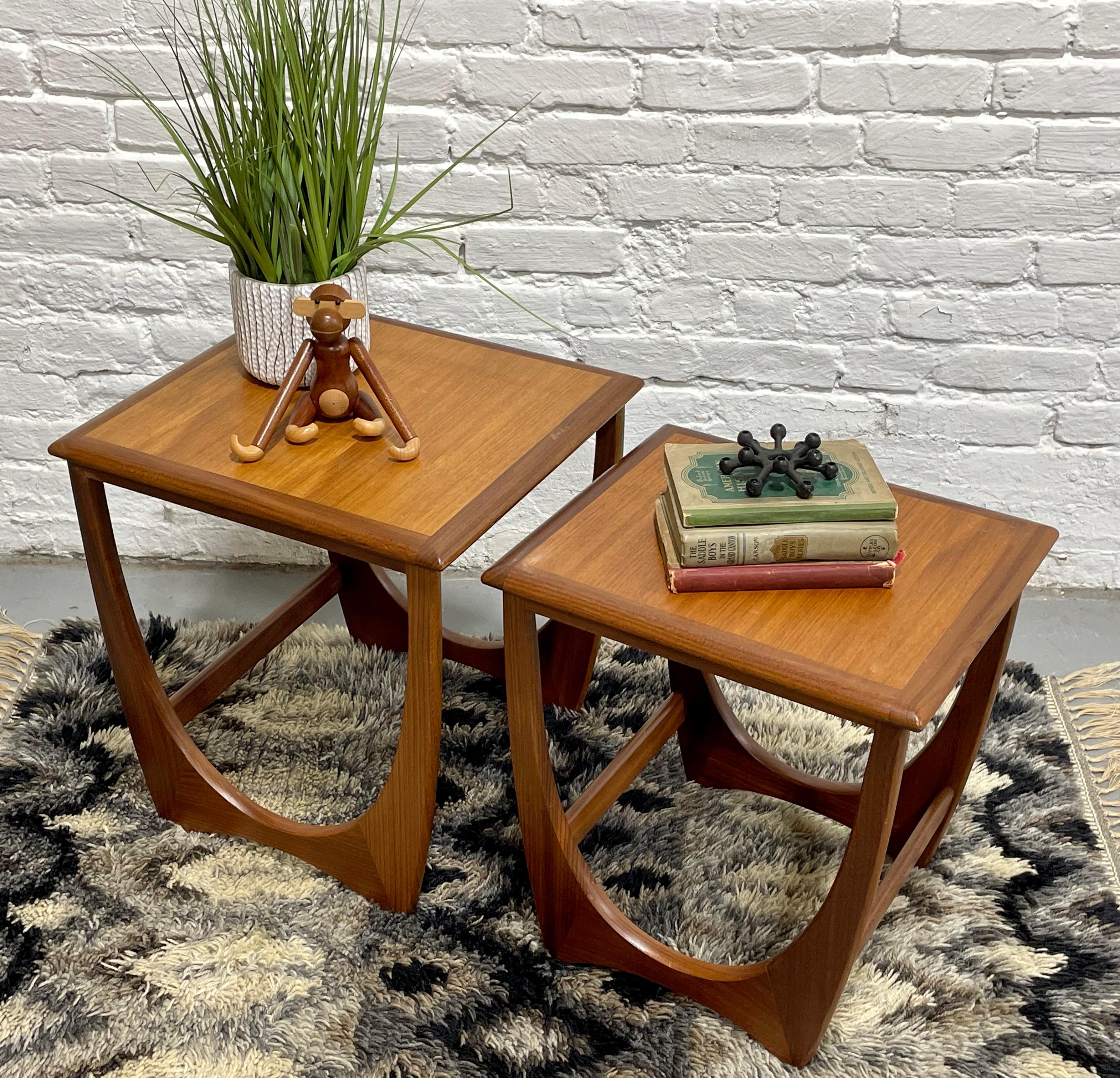 DANISH Mid Century Modern TEAK End TABLES / Nesting Tables by G-Plan, c. 1960s 6