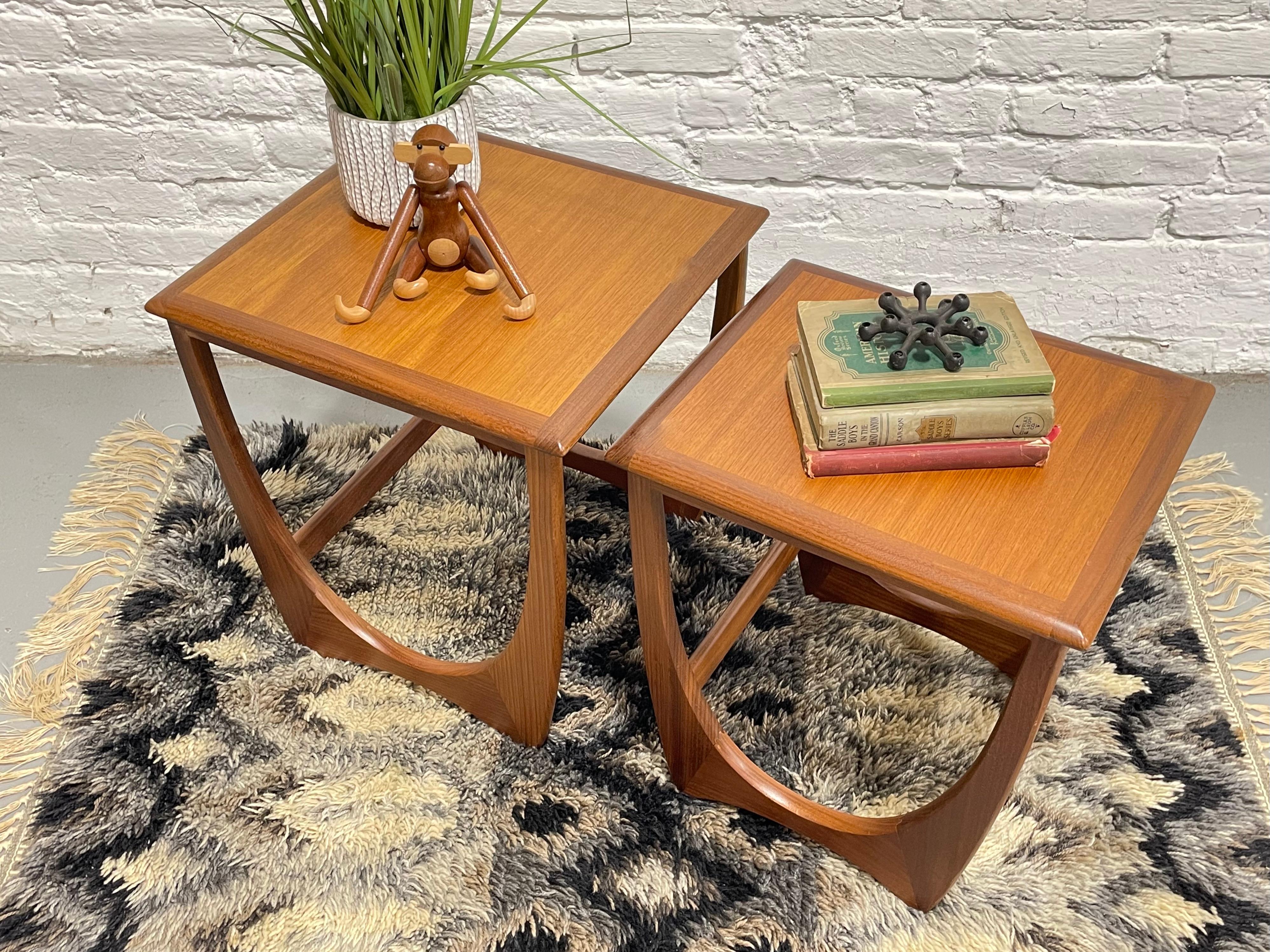 DANISH Mid Century Modern TEAK End TABLES / Nesting Tables by G-Plan, c. 1960s 7