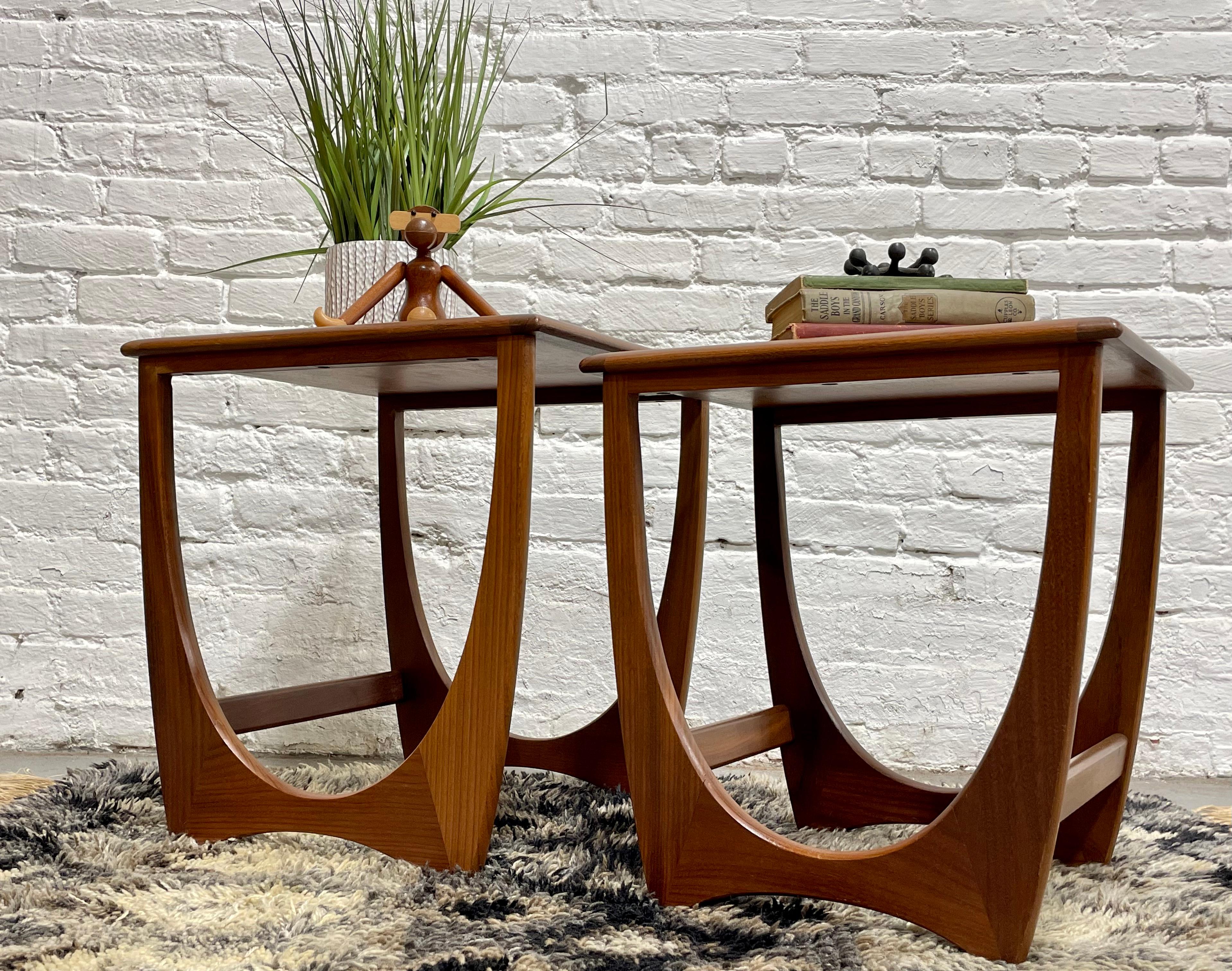 DANISH Mid Century Modern TEAK End TABLES / Nesting Tables by G-Plan, c. 1960s 8
