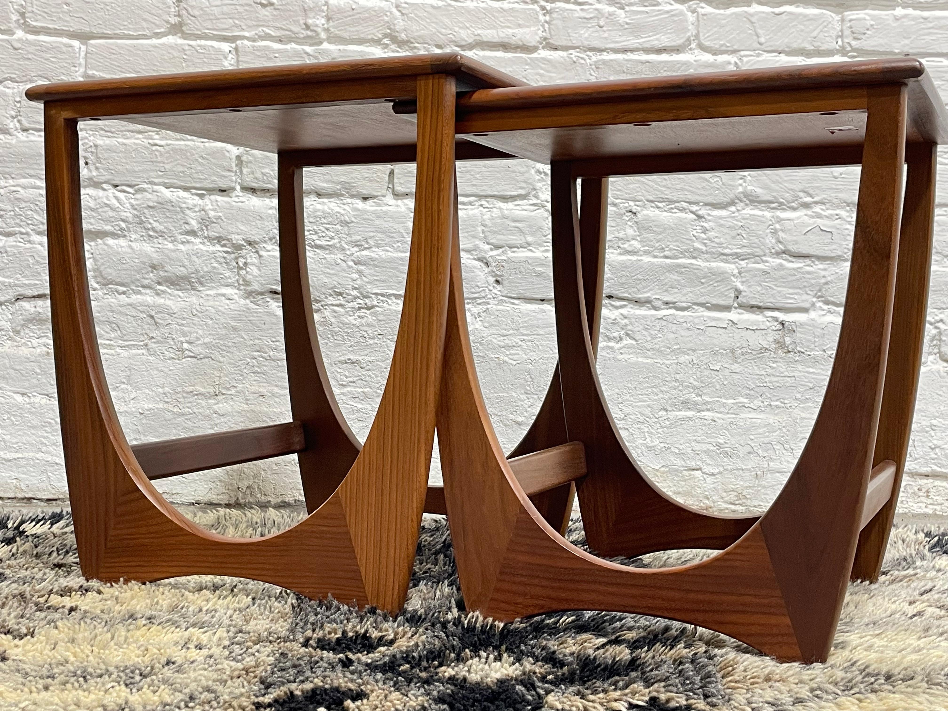 DANISH Mid Century Modern TEAK End TABLES / Nesting Tables by G-Plan, c. 1960s 10