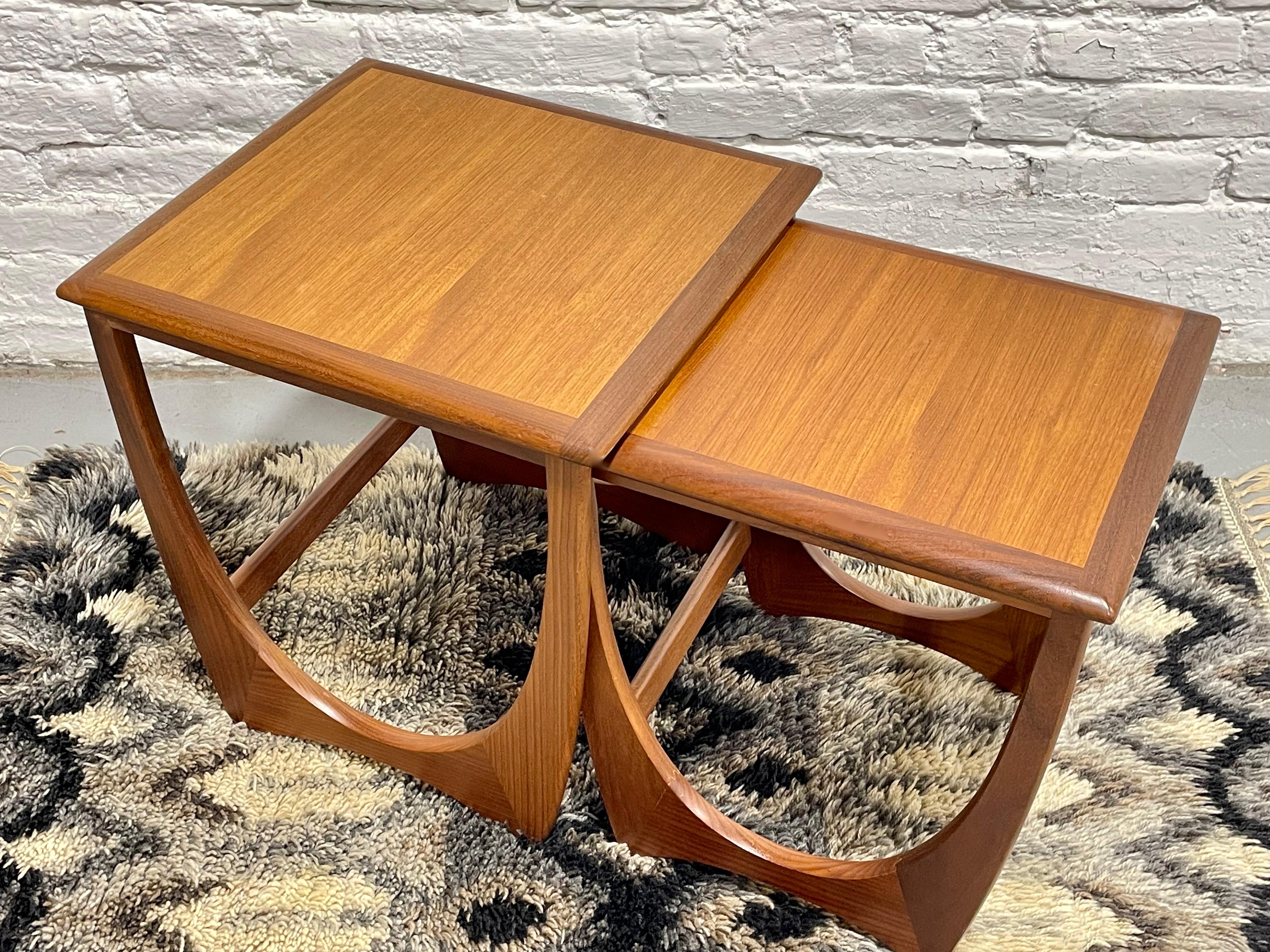 DANISH Mid Century Modern TEAK End TABLES / Nesting Tables by G-Plan, c. 1960s 11
