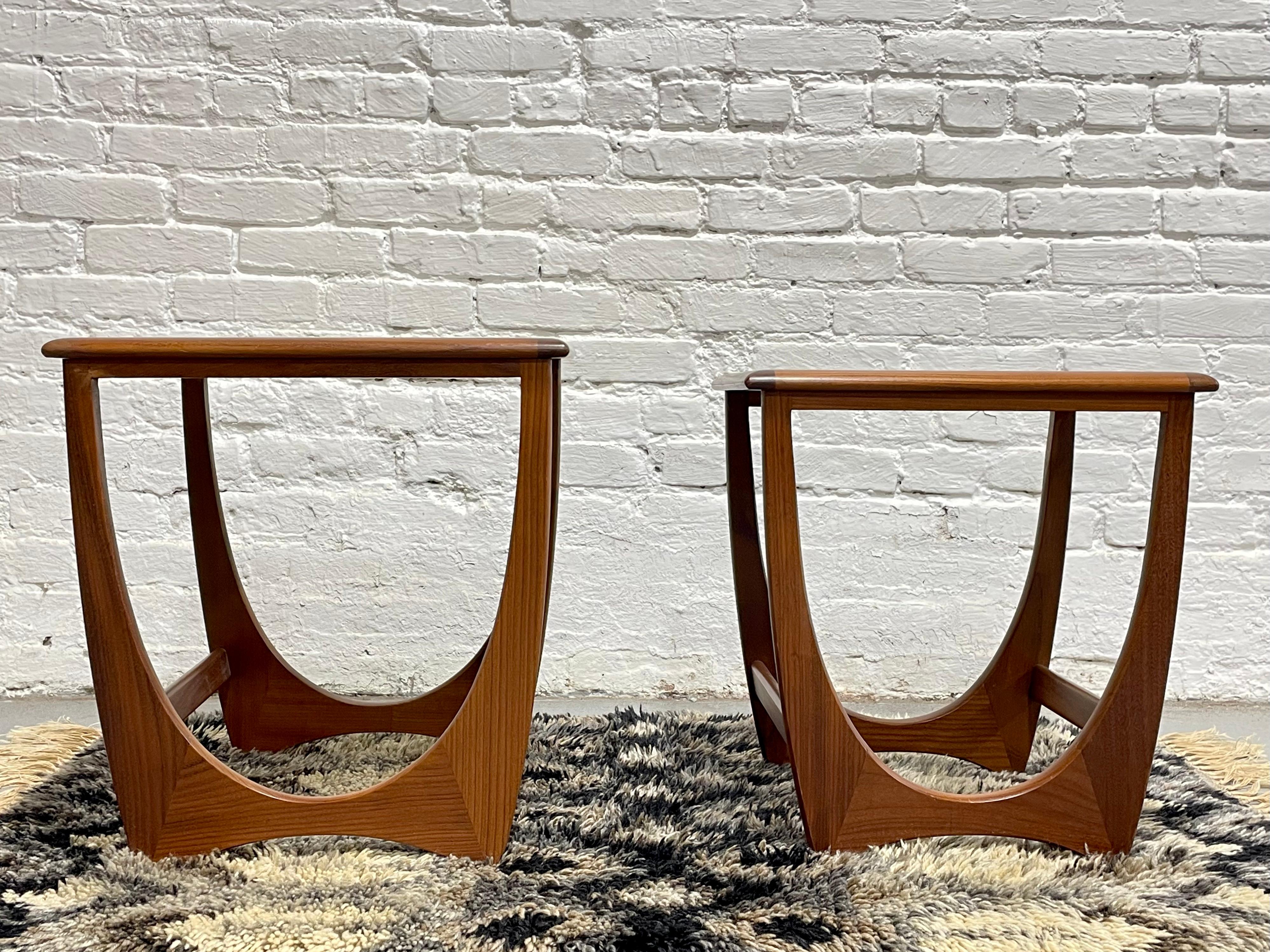 DANISH Mid Century Modern TEAK End TABLES / Nesting Tables by G-Plan, c. 1960s In Good Condition In Weehawken, NJ
