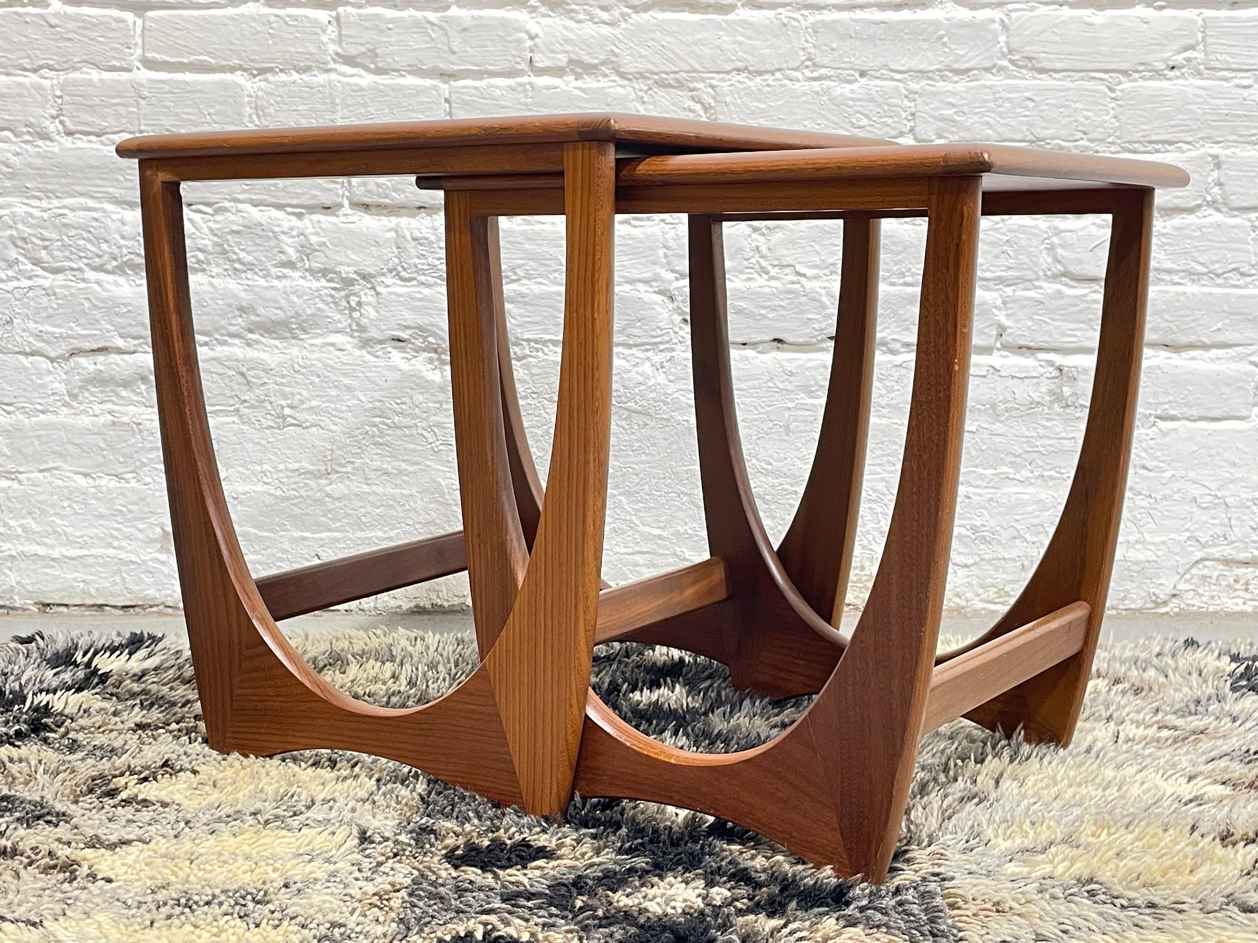 DANISH Mid Century Modern TEAK End TABLES / Nesting Tables by G-Plan, c. 1960s 2