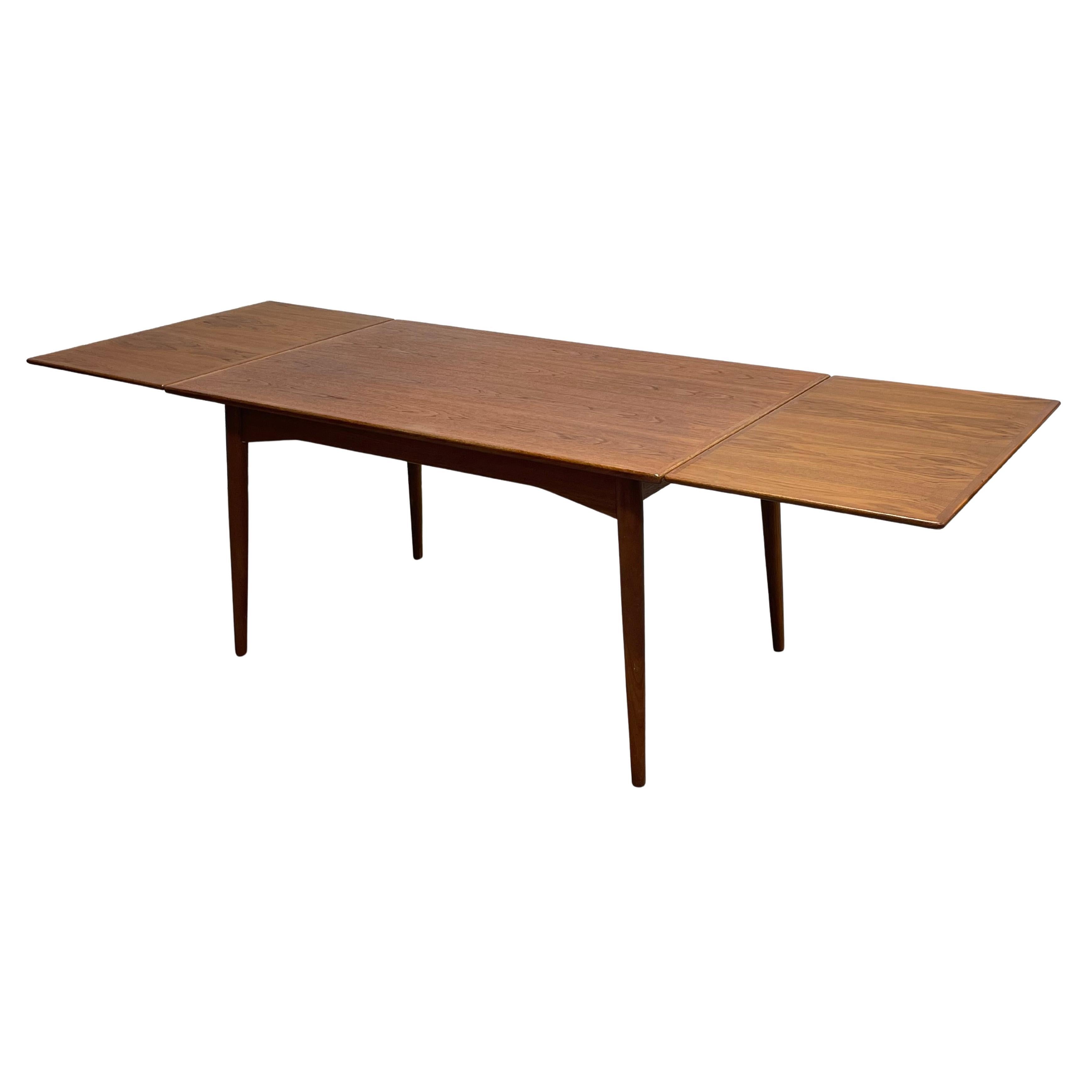 DANISH Mid Century Modern Teak Expandable DINING TABLE, Hidden Leaves, c. 1960’s