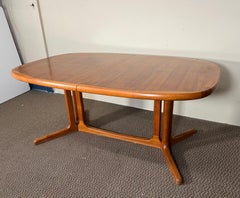 Danish Mid-Century Modern Teak Extending Dining Table with 2 Leaves