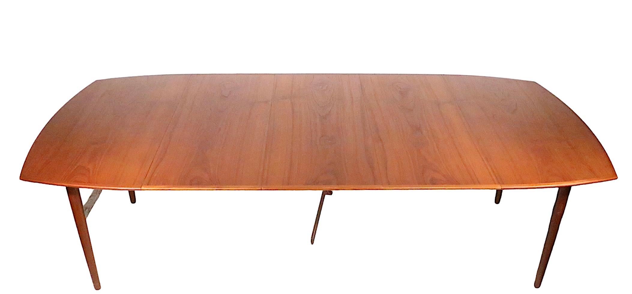 Danish Mid Century Modern Teak Extension  Dining Table by H W Klein  c 1950's For Sale 6
