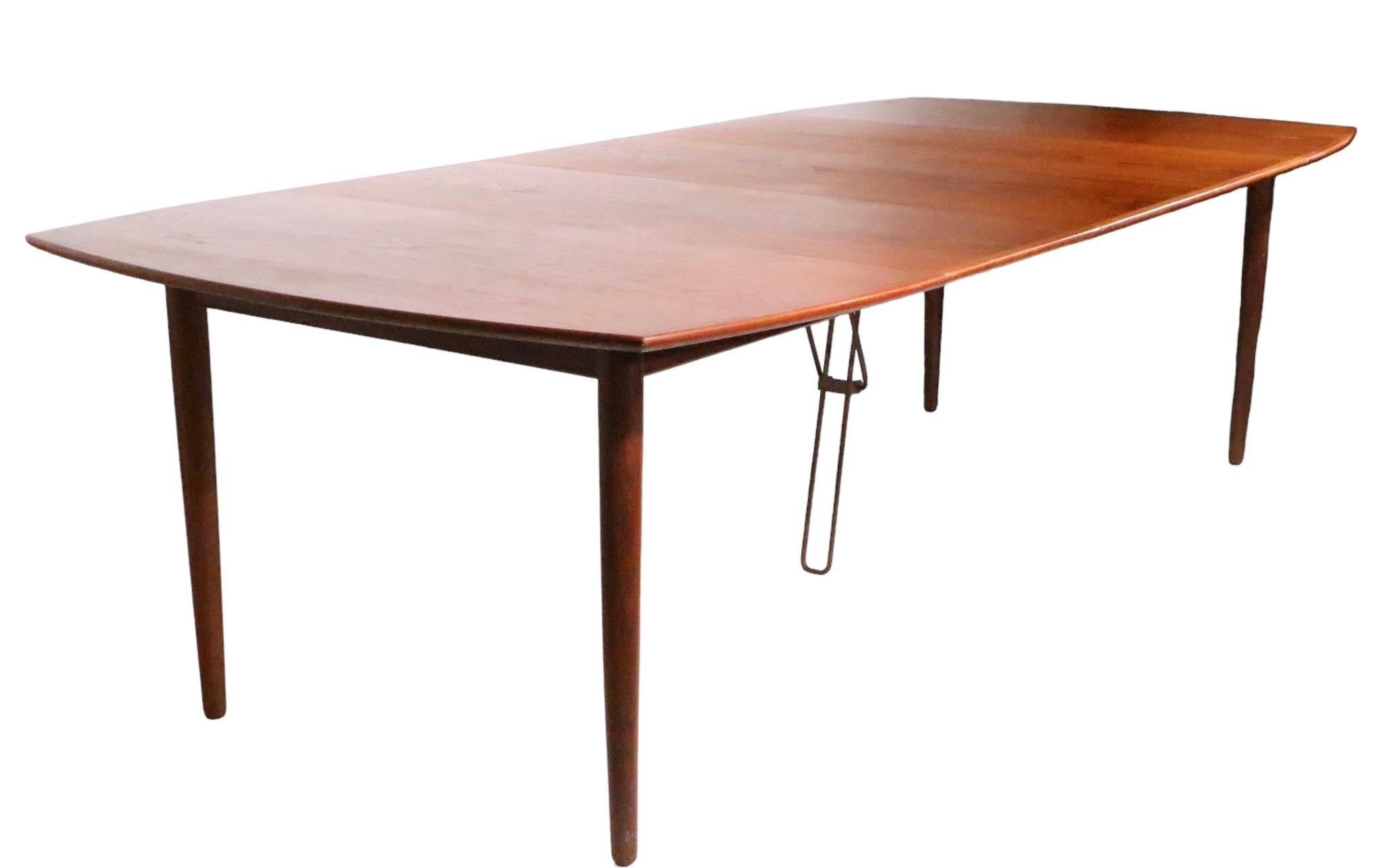 Danish Mid Century Modern Teak Extension  Dining Table by H W Klein  c 1950's For Sale 8